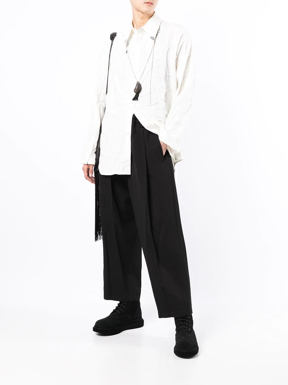 box-pleat wide-leg trousers - 2