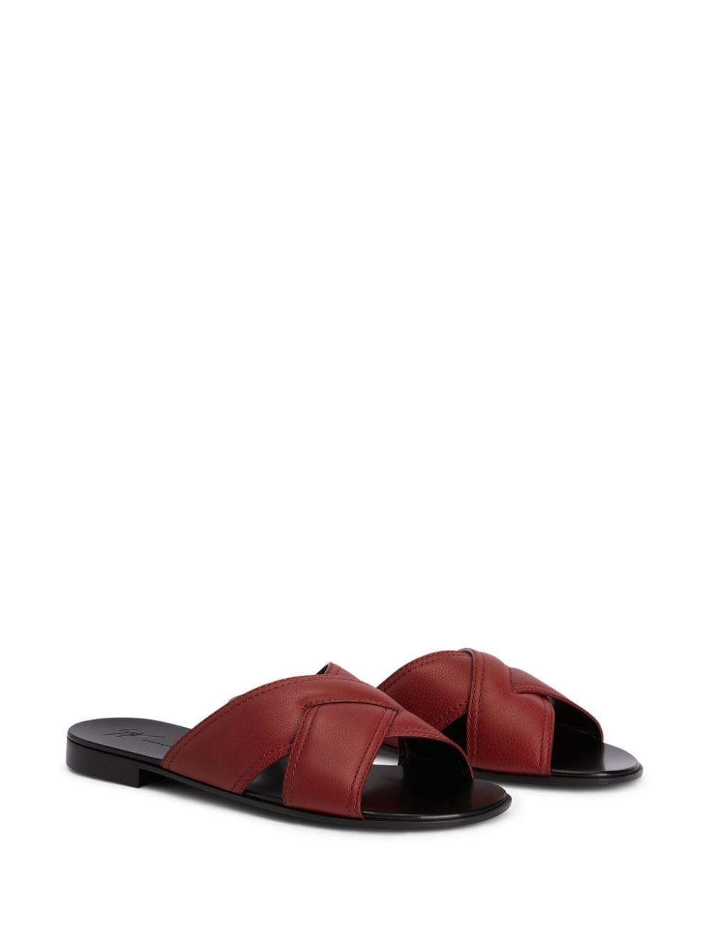 Flavio leather flat slides - 2