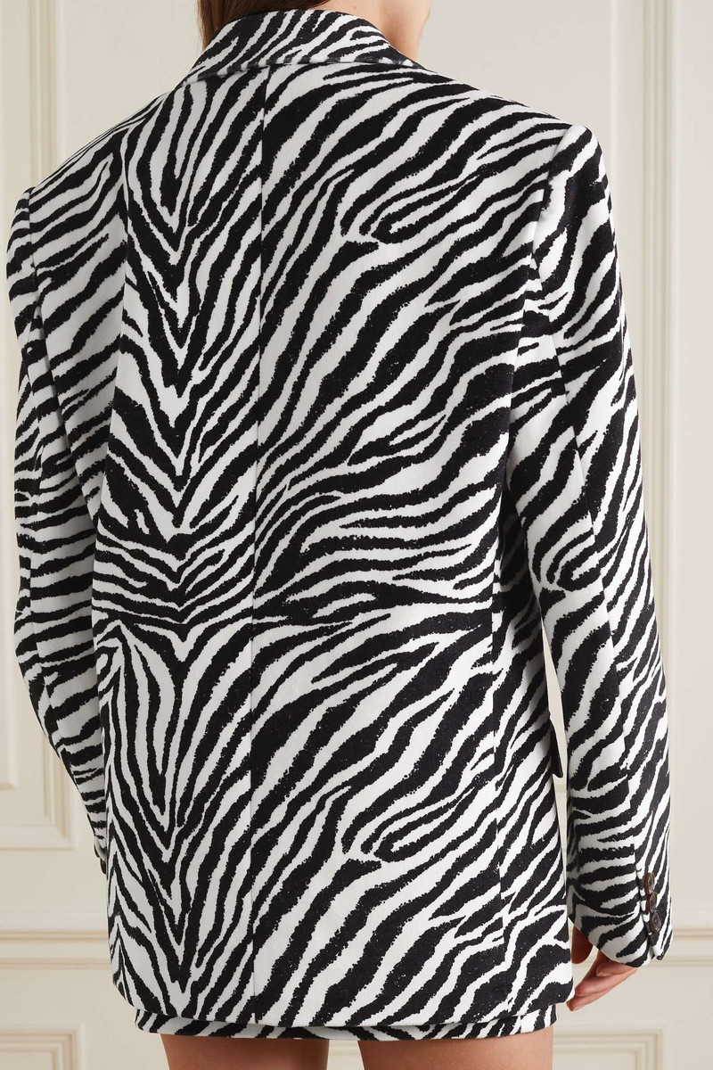 zebra 인쇄 단 하나 breasted blazer 4