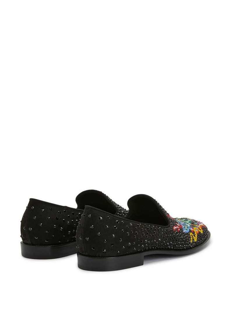 rhinestone-embellished dragon-motif loafers 3