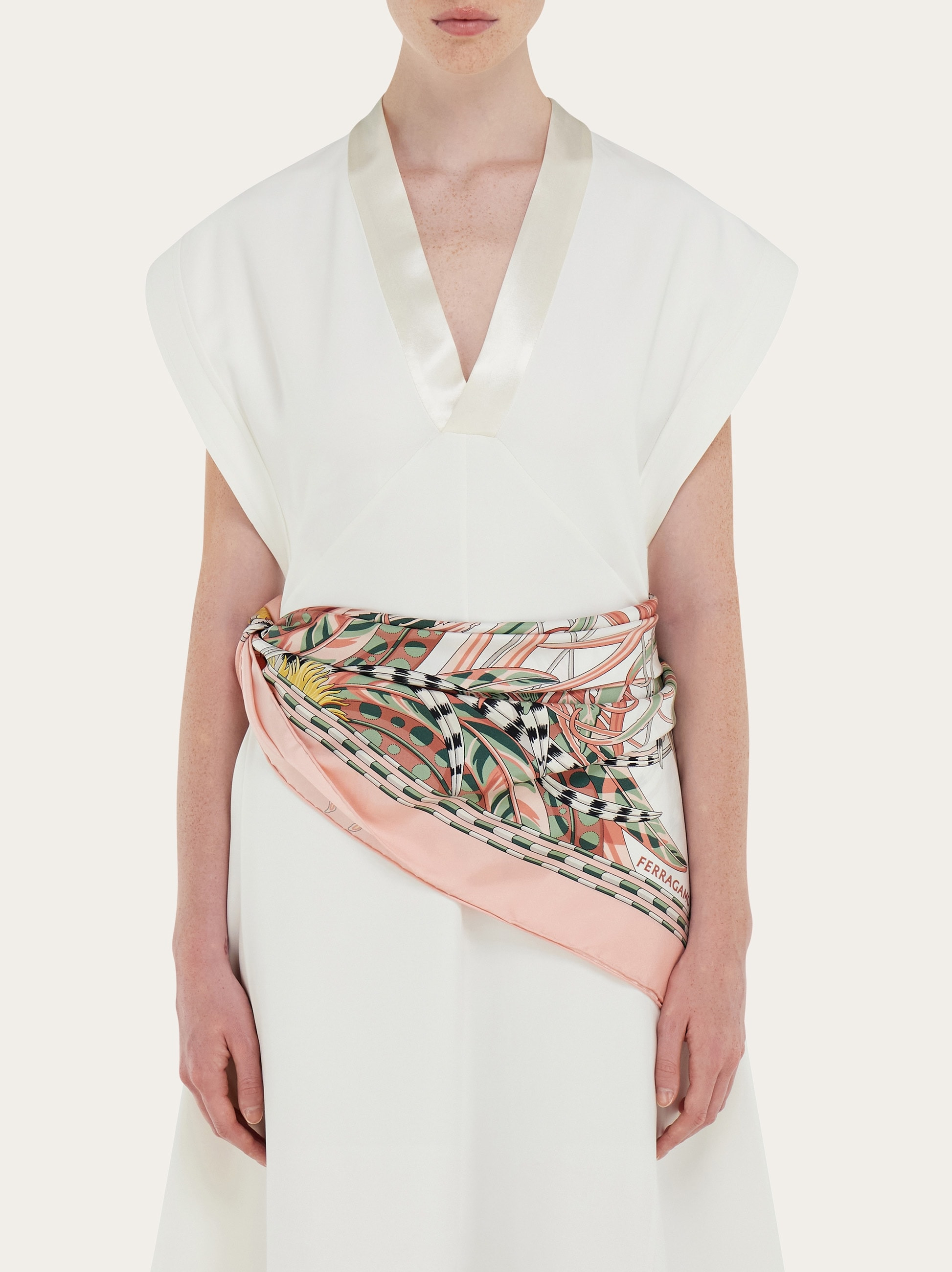 Rooster print silk scarf - 3