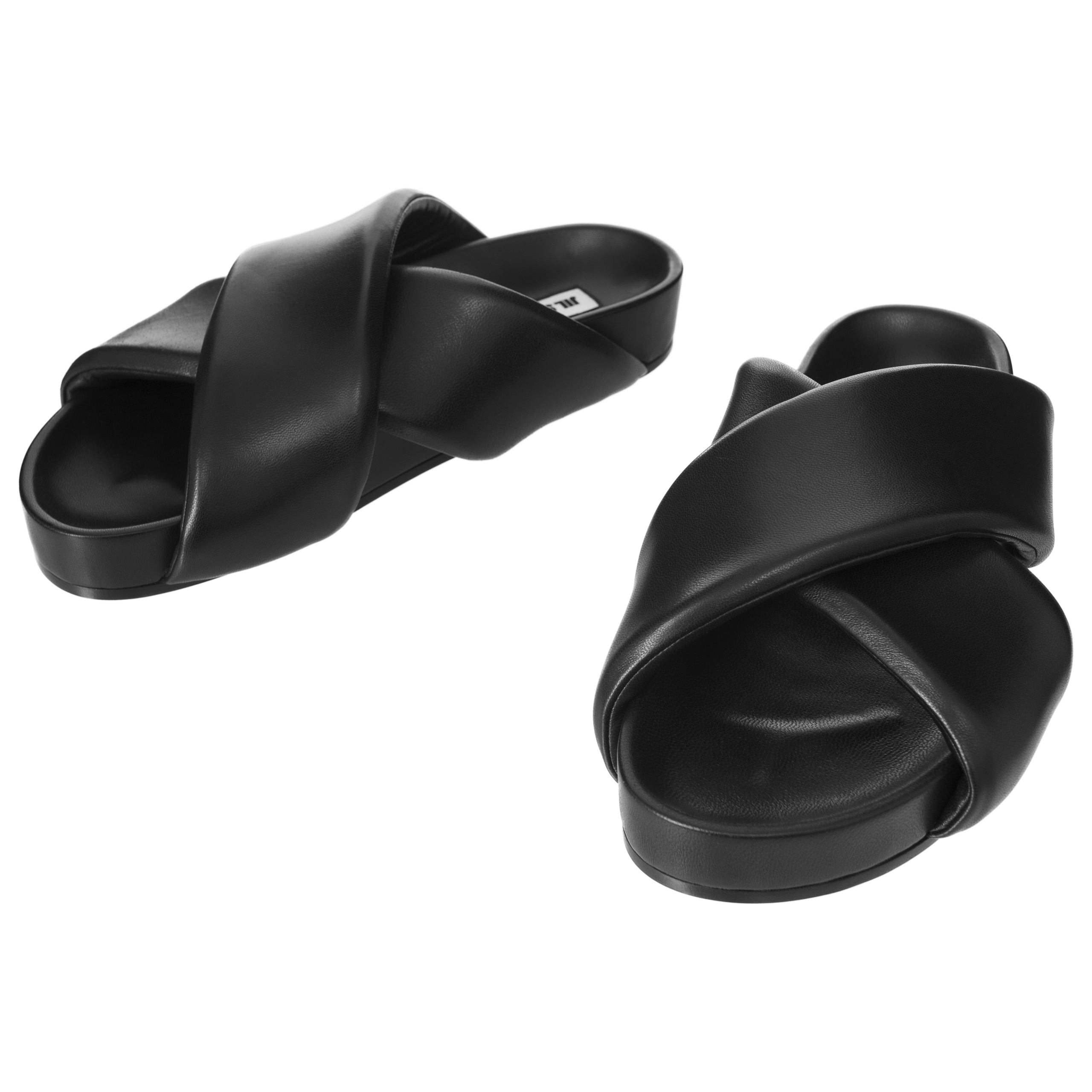 CROSS-STRAP LEATHER SANDALS - 2