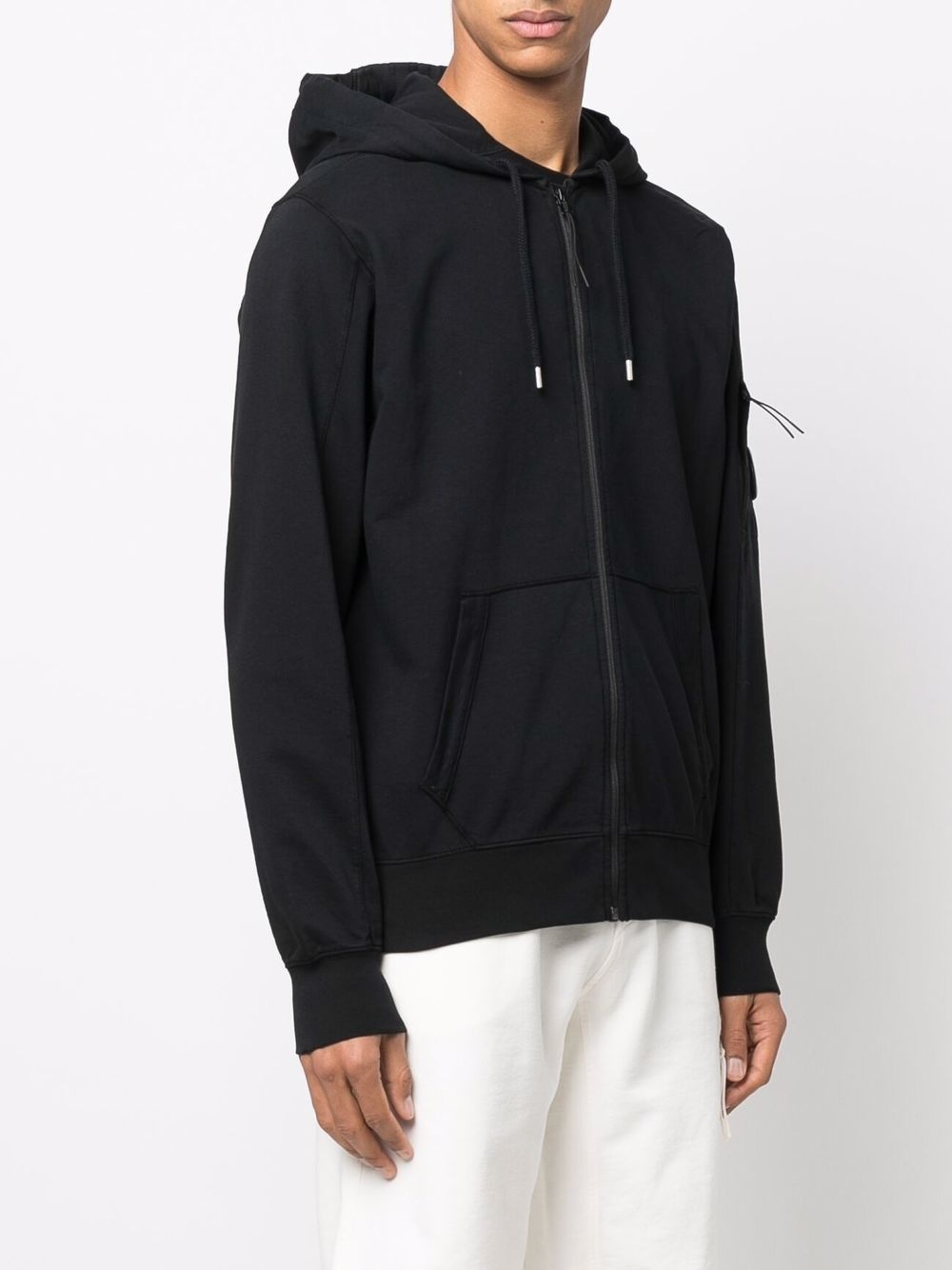 logo-patch zip-up hoodie - 3