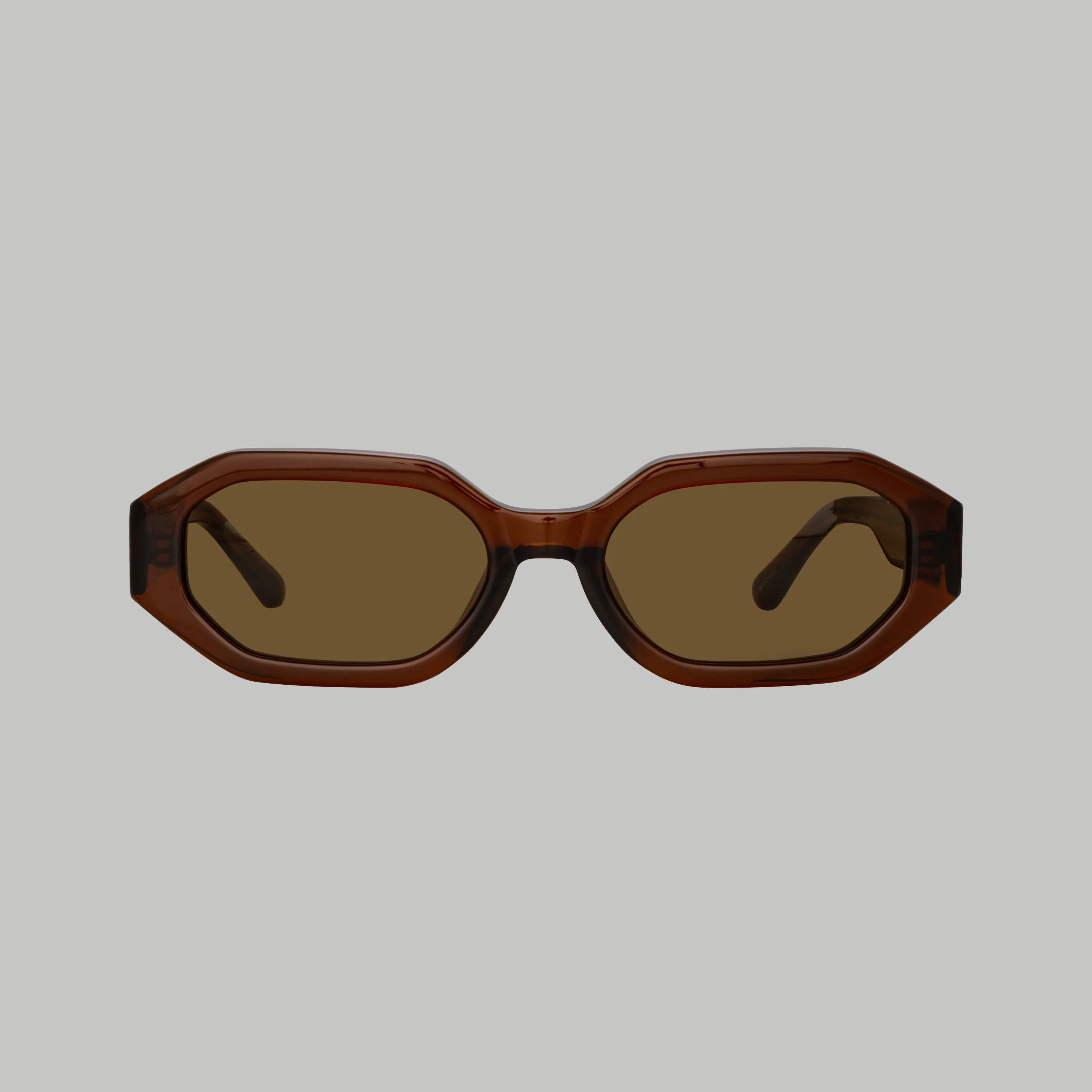 Irene Angular Sunglasses in Brown - 1