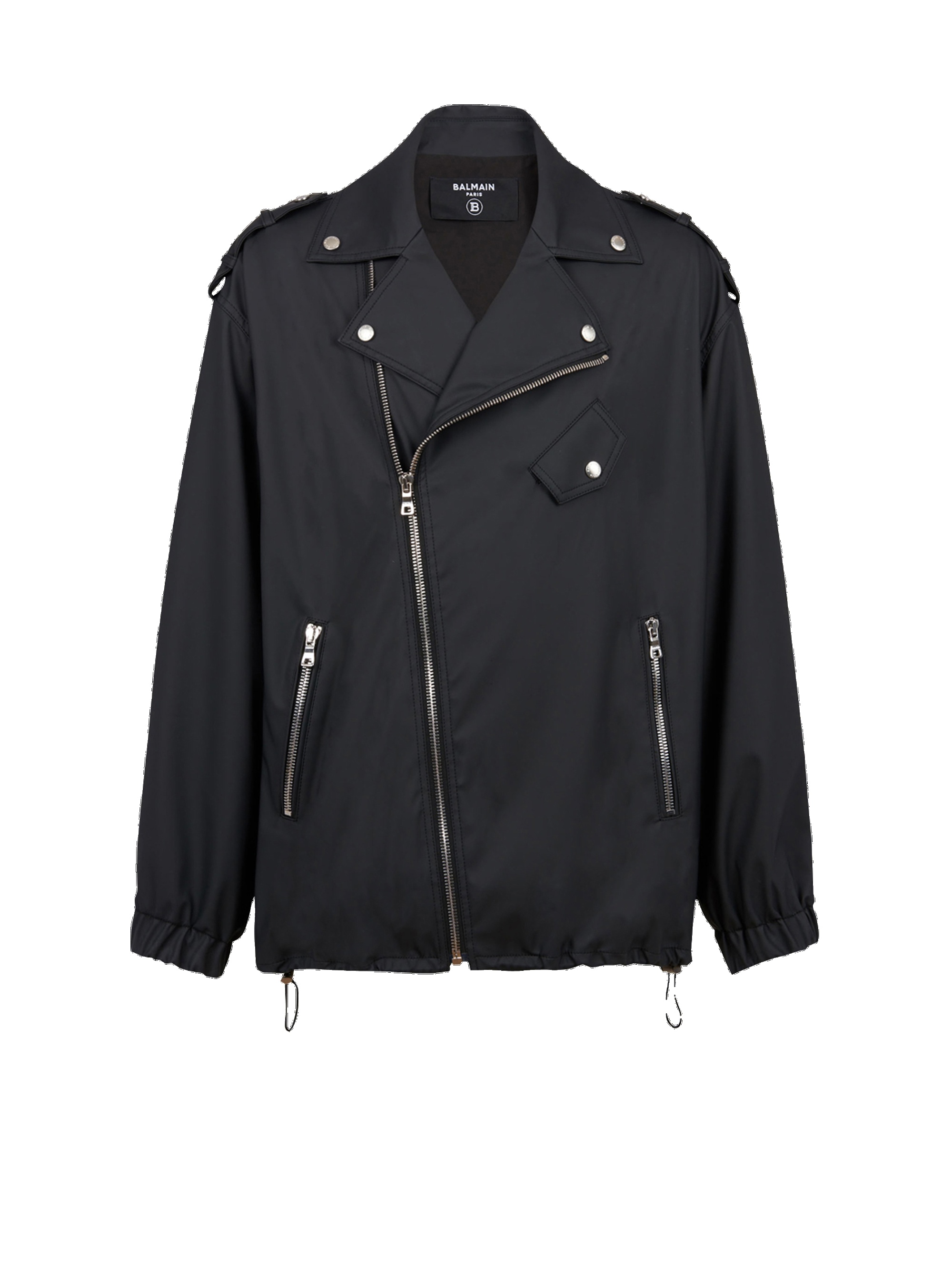 Quilted faux leather biker jacket - 1