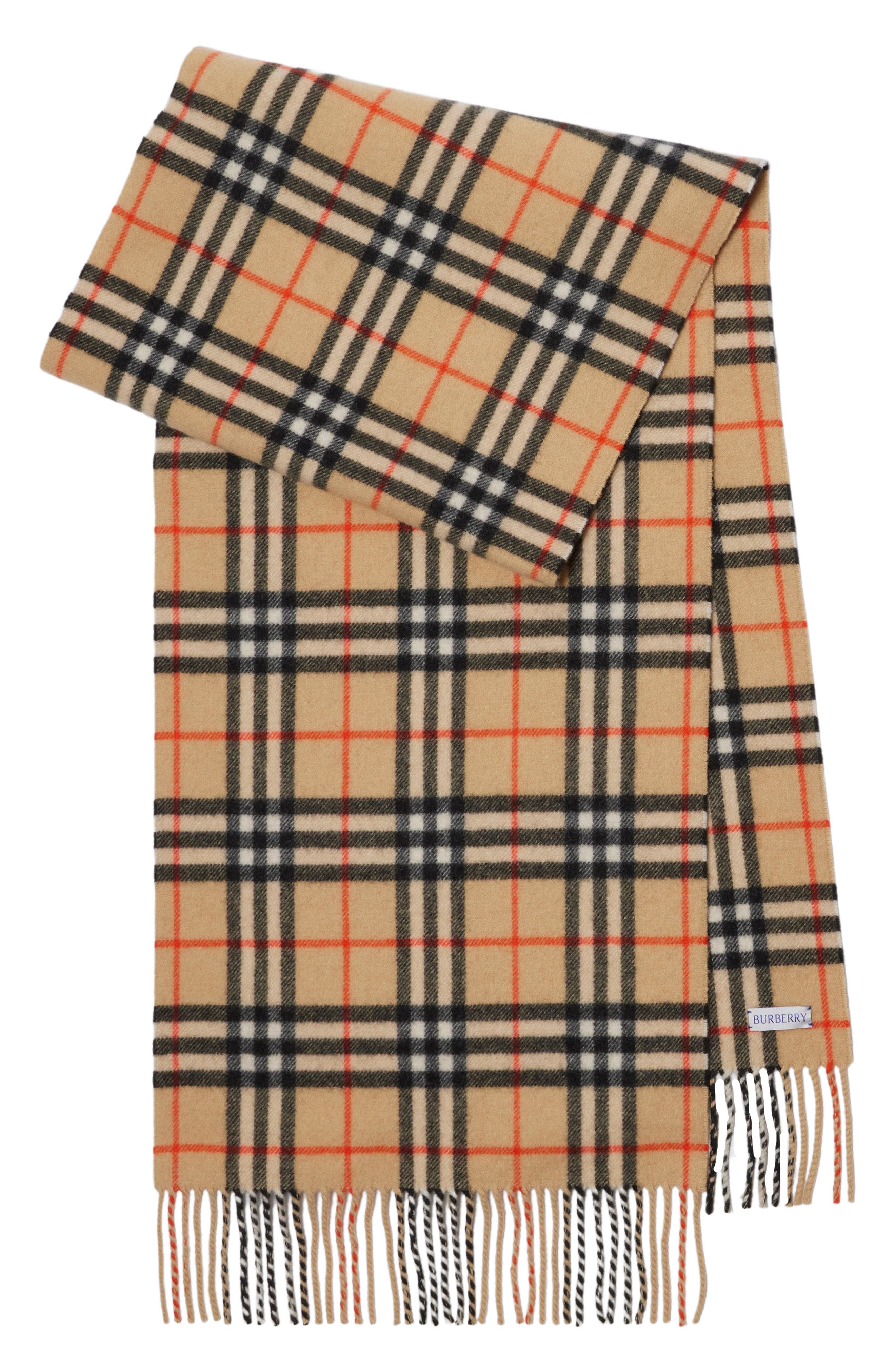 burberry Megacheck Cashmere Scarf in Sand at Nordstrom - 3