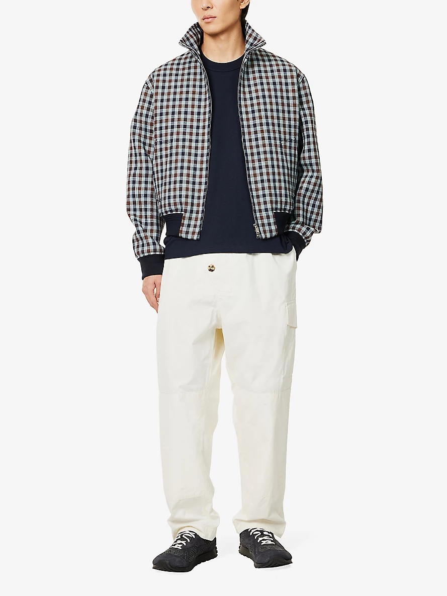 ■BOTTEGA VENETA■ Soft Cotton Jersey Gingham Short Sleeve T Bottega Veneta® Men's Soft Cotton Jersey T-Shirt in Chalk