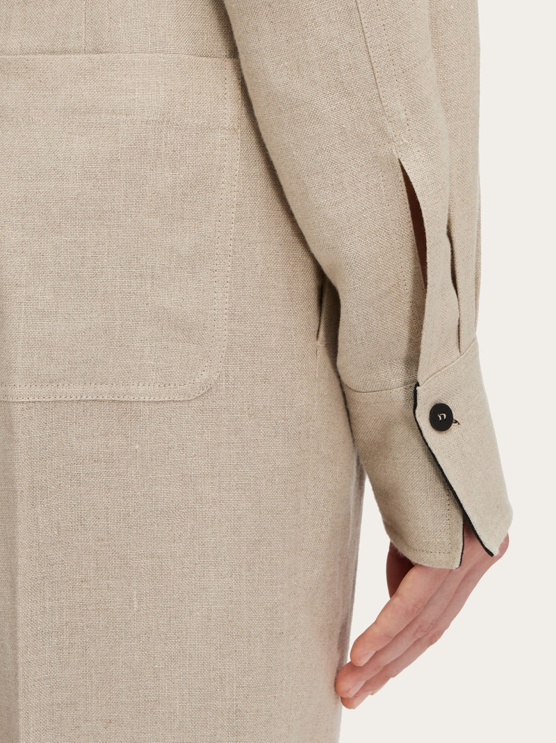 Linen trouser with eco-leather belt 6