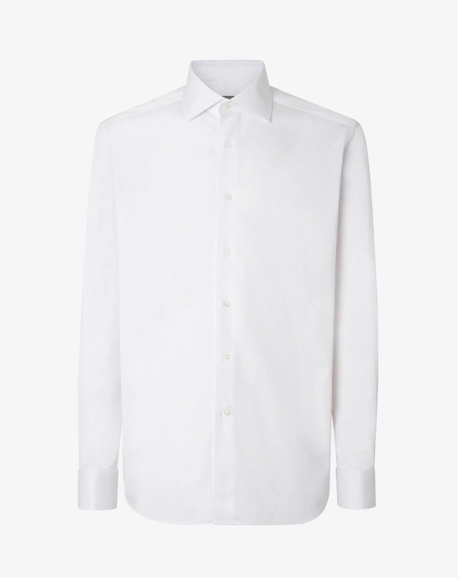 White cotton shirt with honeycomb pattern - 1