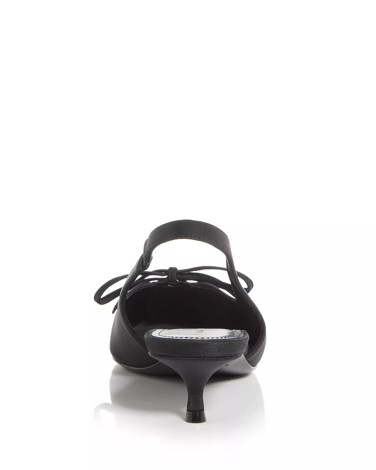 Women's Knife Bow Slingback Kitten Heel Pumps - 4