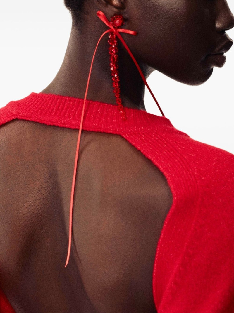 Simone Rocha Bow Ribbon Drip earrings outlook