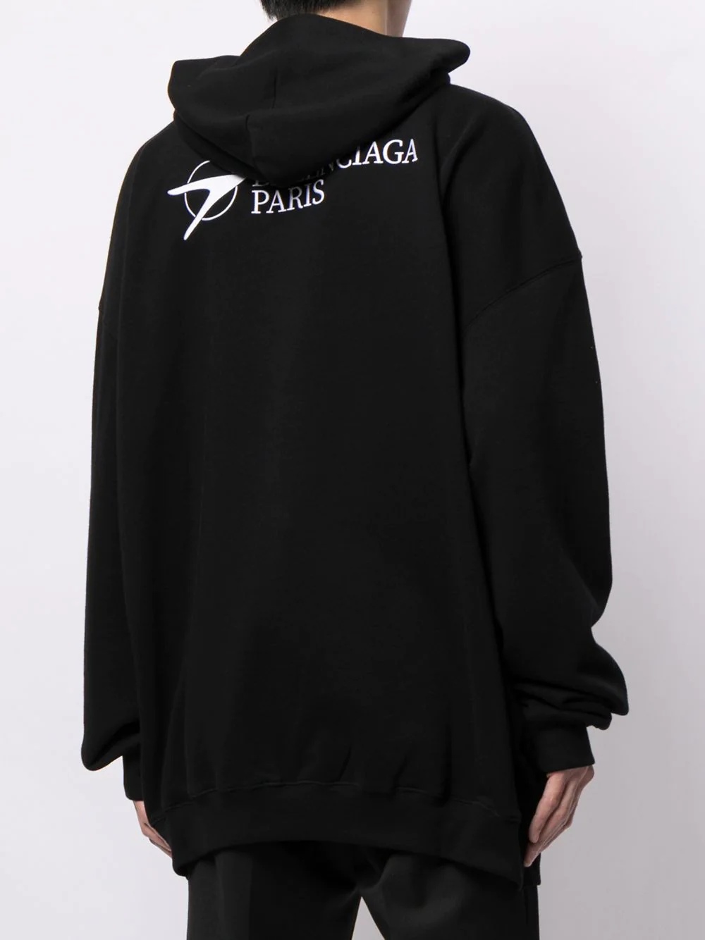 embroidered logo cotton hoodie - 4