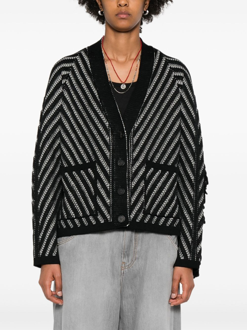 striped wool cardigan - 3