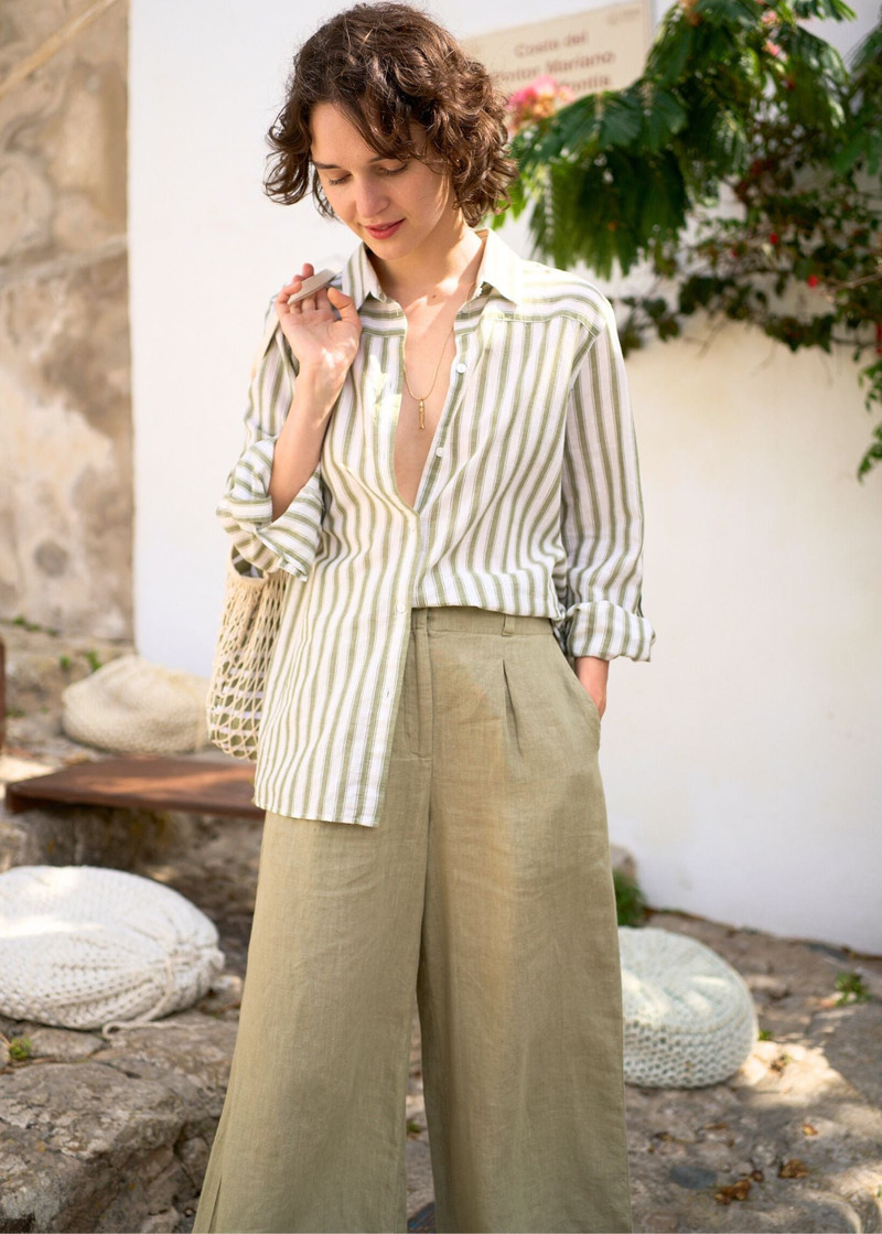 CHLOE Pleated Wide-Leg Pants 1