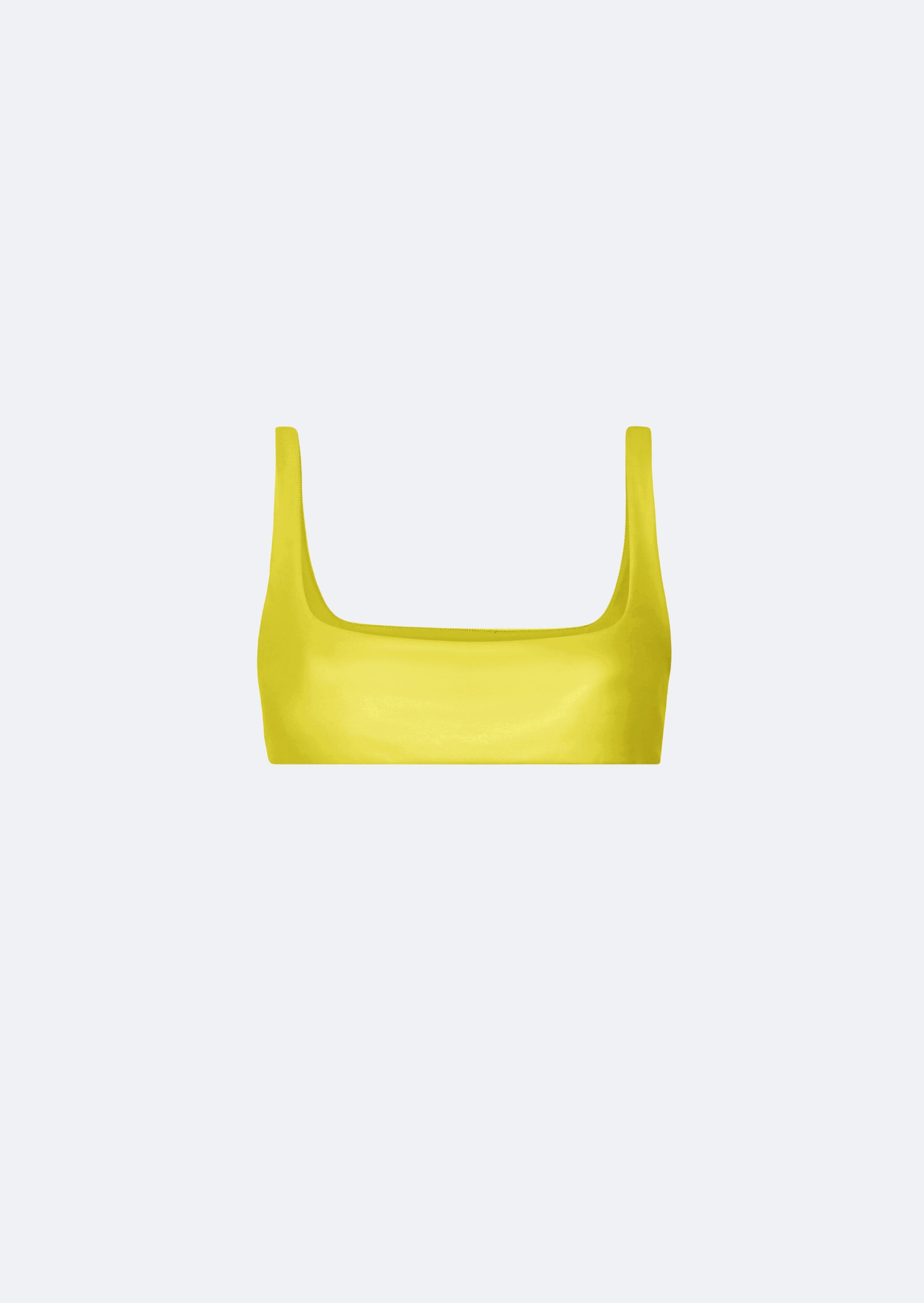Faux Leather Scoop Bra - 1