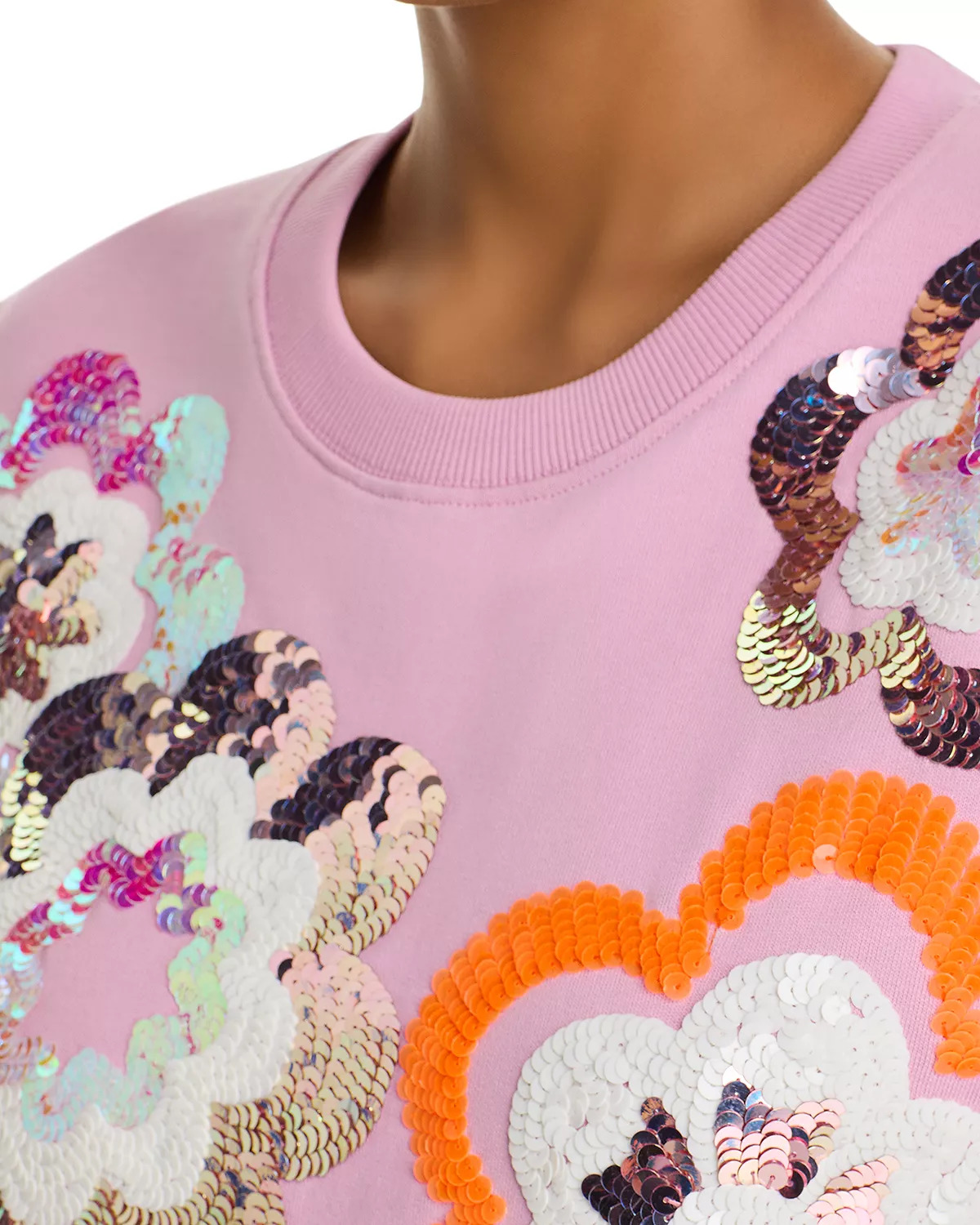 Floral Sequined Sweatshirt - 4