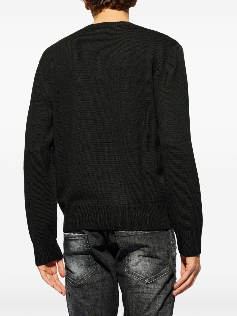 Icon logo-print virgin wool jumper - 4