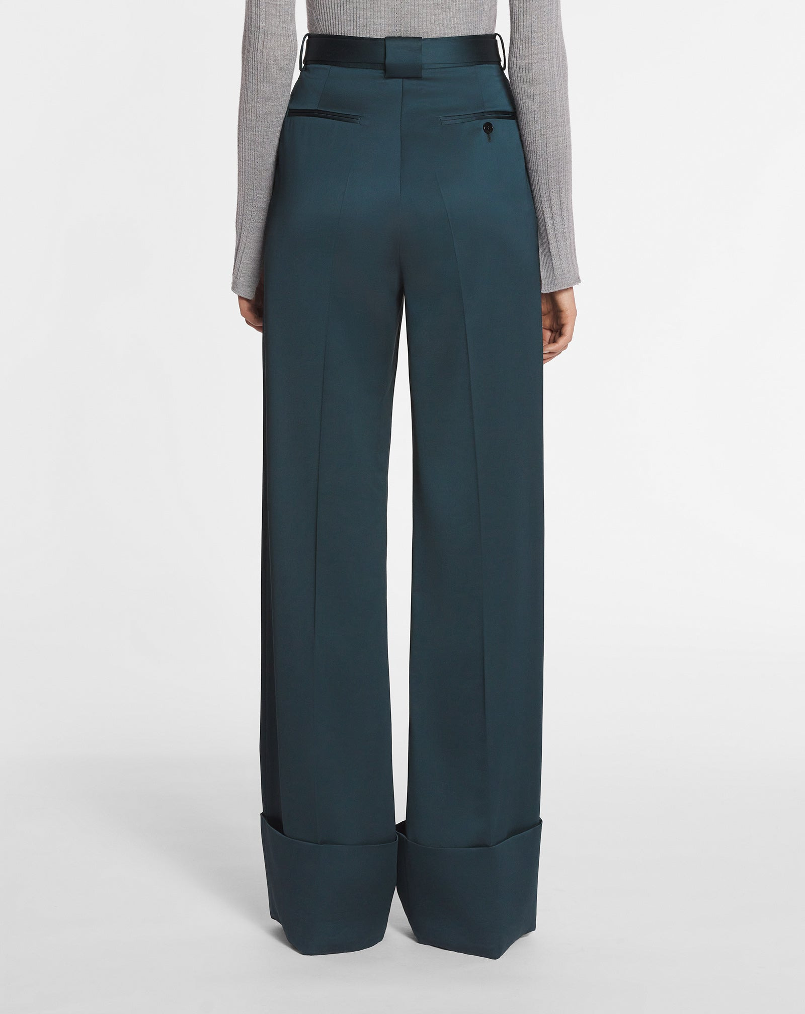 WIDE-LEG PANTS WITH CUFFS - 4