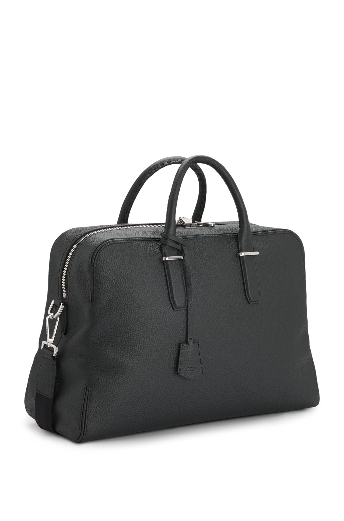 GRAINED LEATHER HOLDALL WITH LOGO KEYHOLDER - 5
