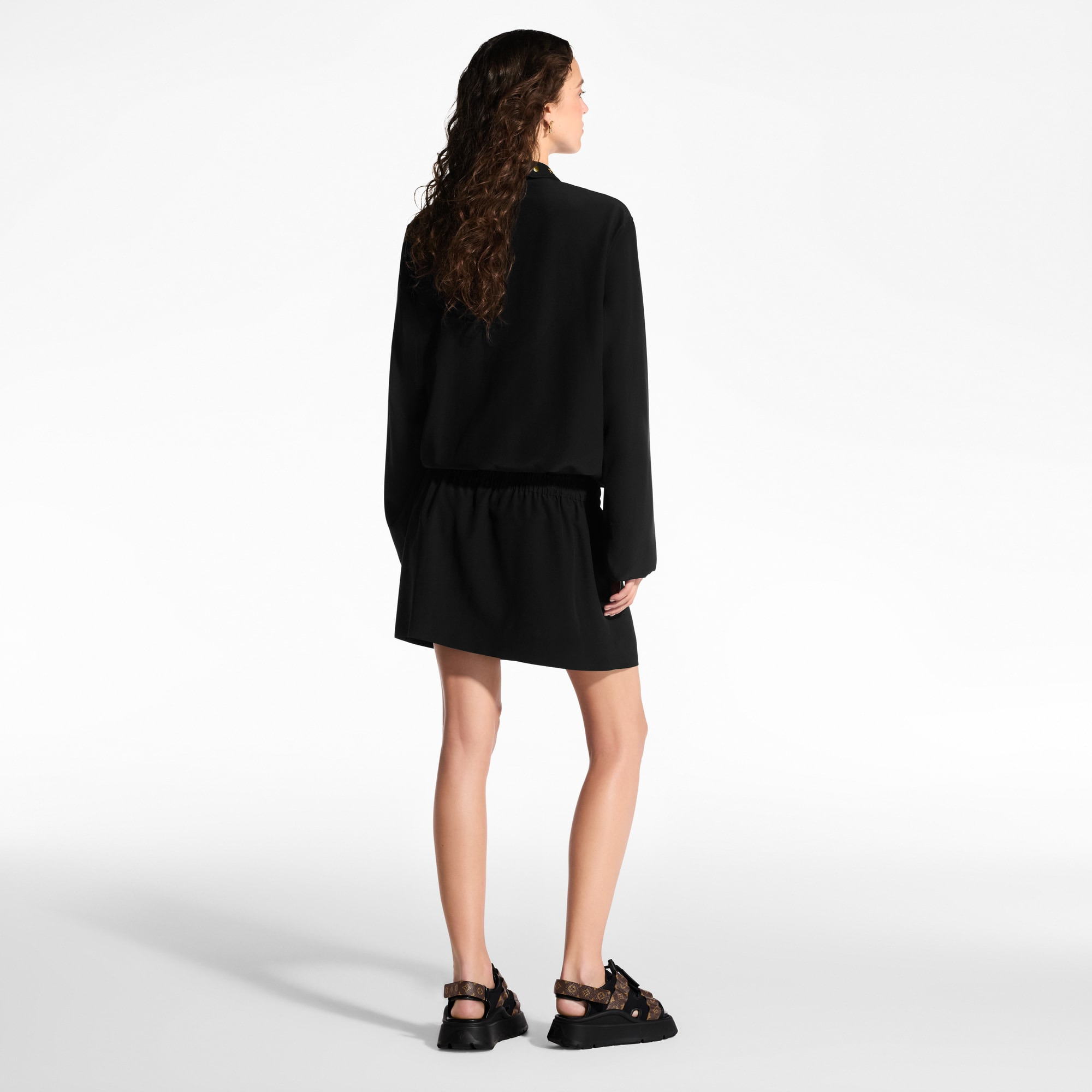 Long-Sleeved Lavallière Dress - 3