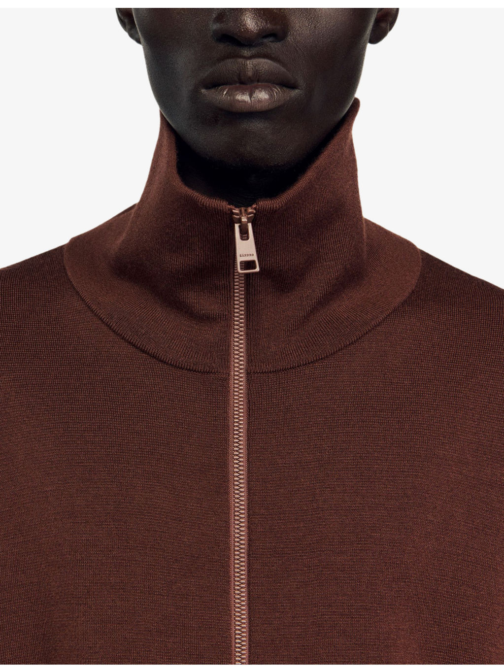 High-Neck Long-Sleeves Wool Trucker Jacket - 5