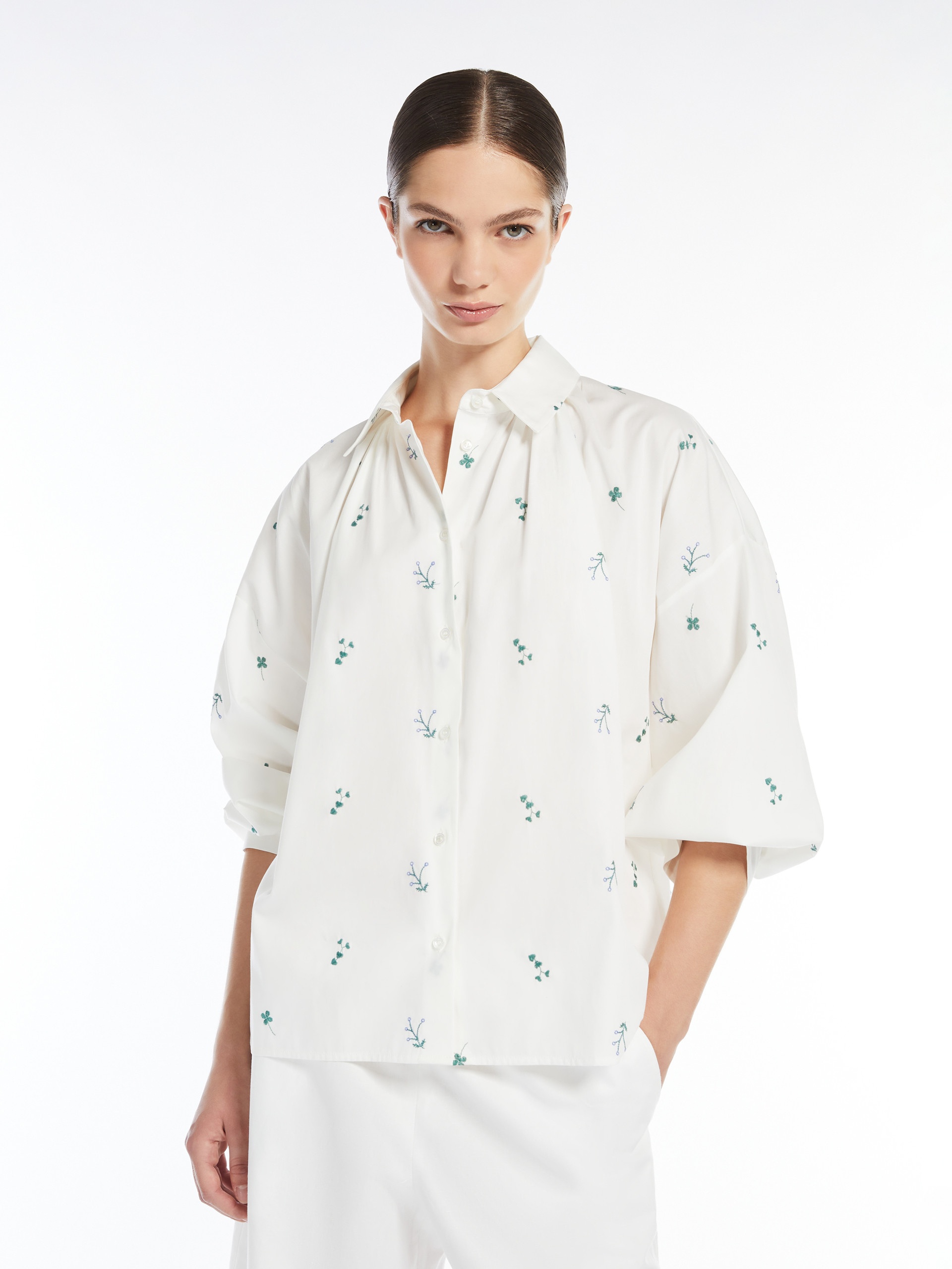 GILLY Embroidered poplin shirt - 5