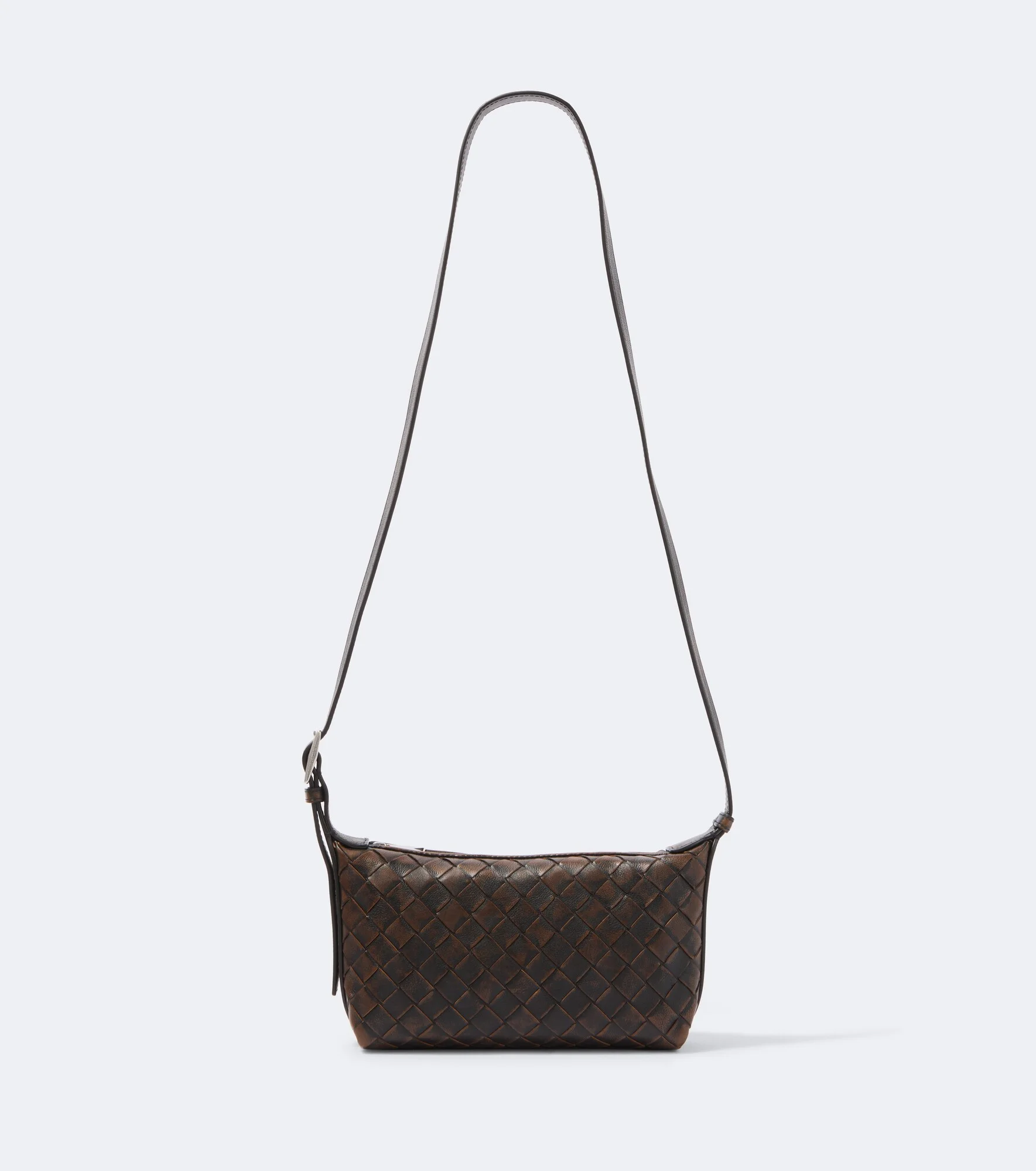 Traveler Intrecciato leather phone pouch - 1