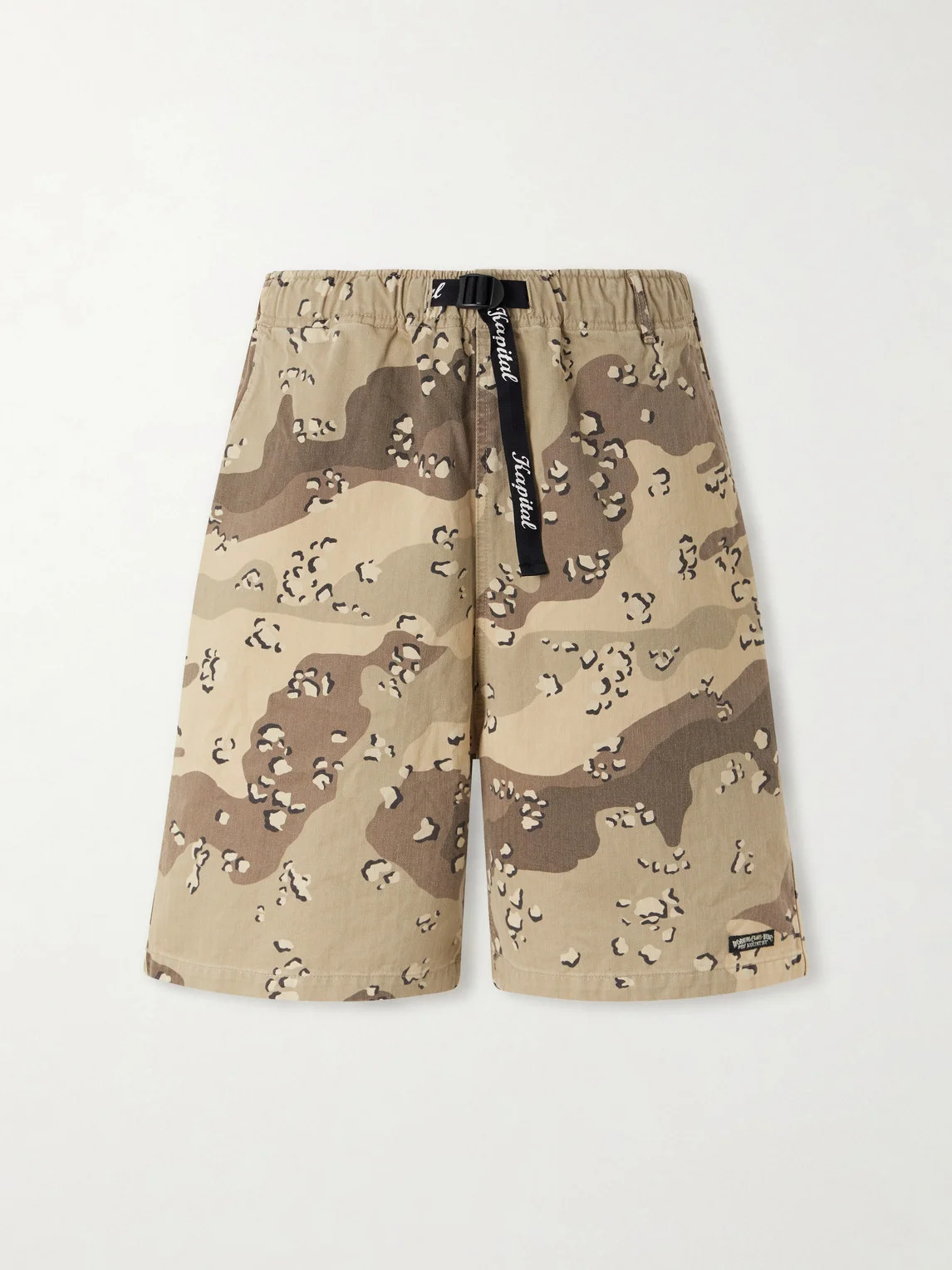 Easy Straight-Leg Herringbone Camouflage-Print Cotton Shorts - 1
