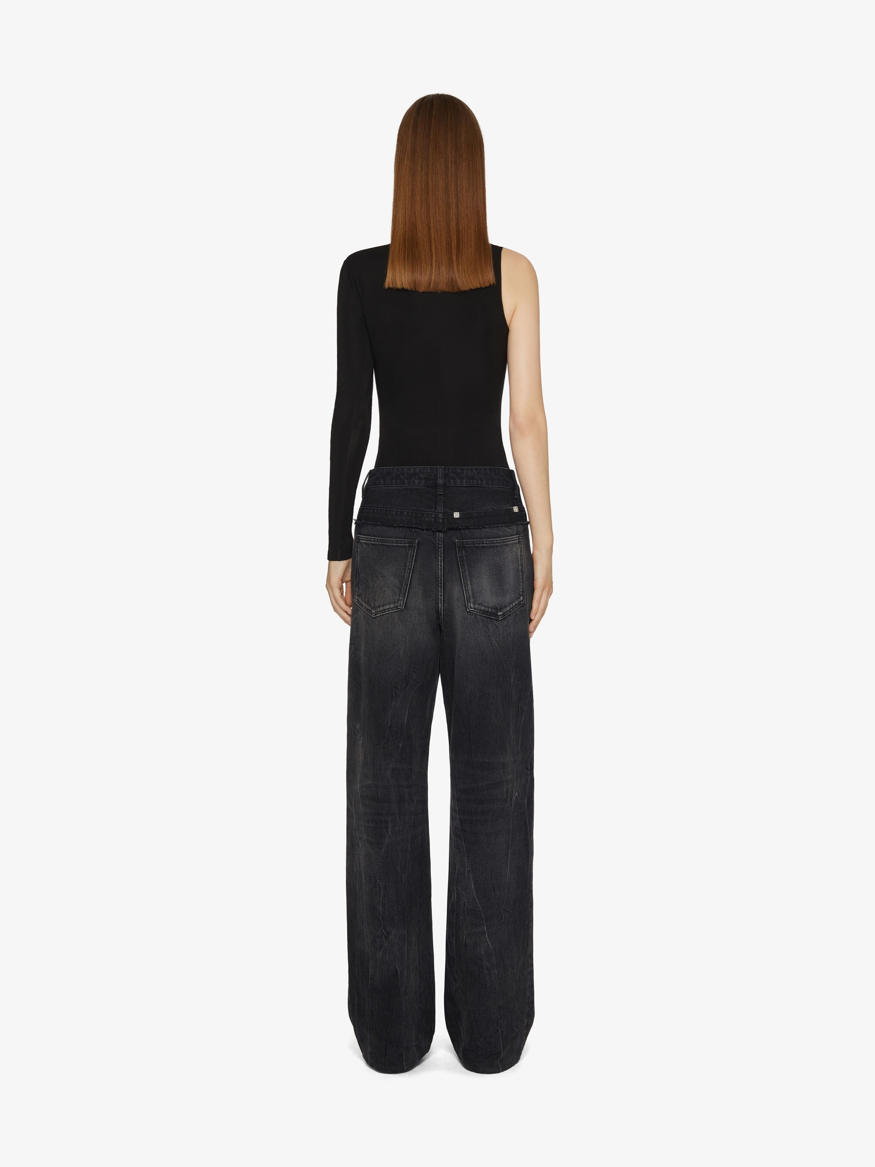 ONE-SHOULDER BODY IN VISCOSE CREPE - 4