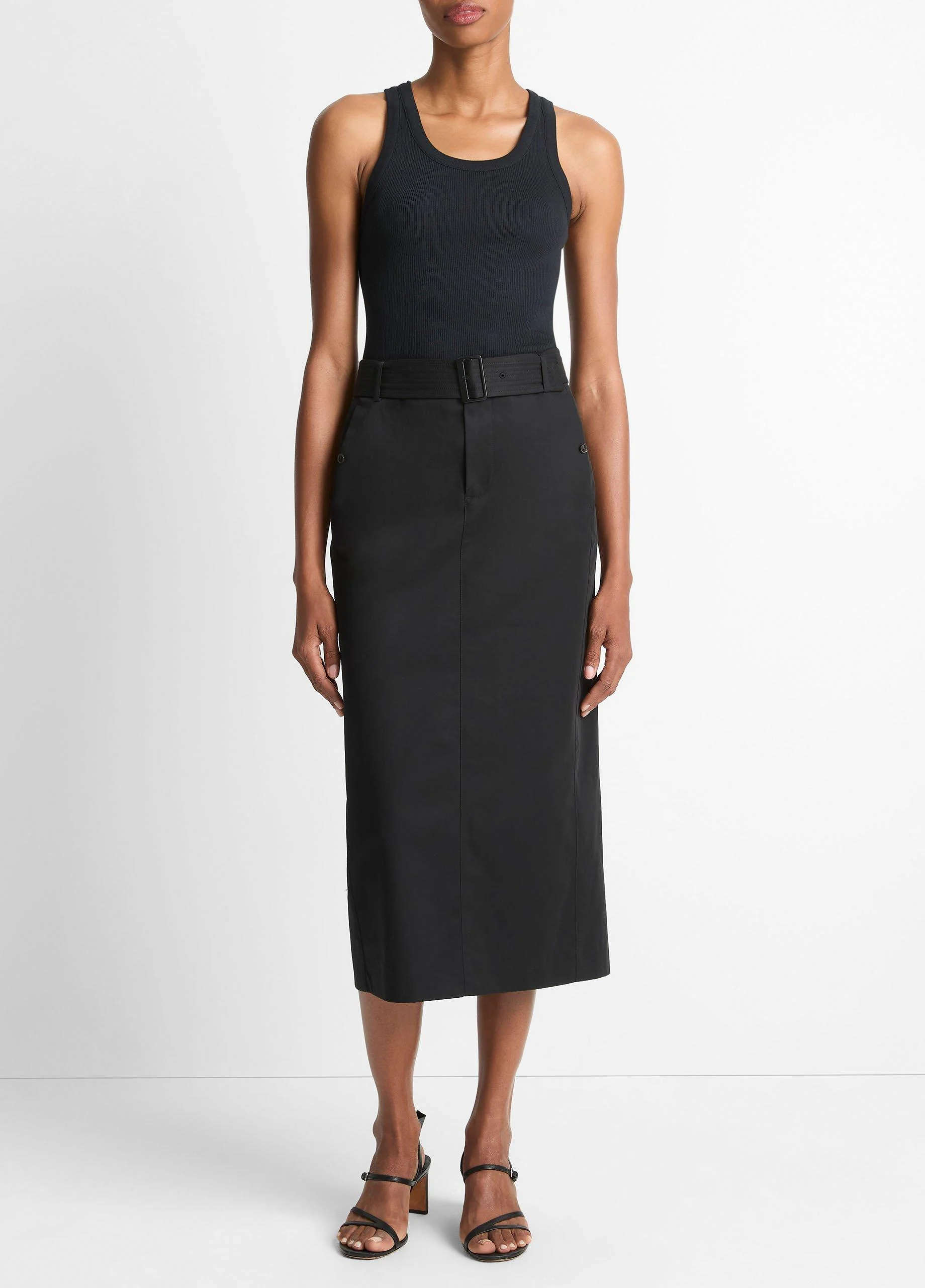 Cotton Trench Pencil Skirt - 1