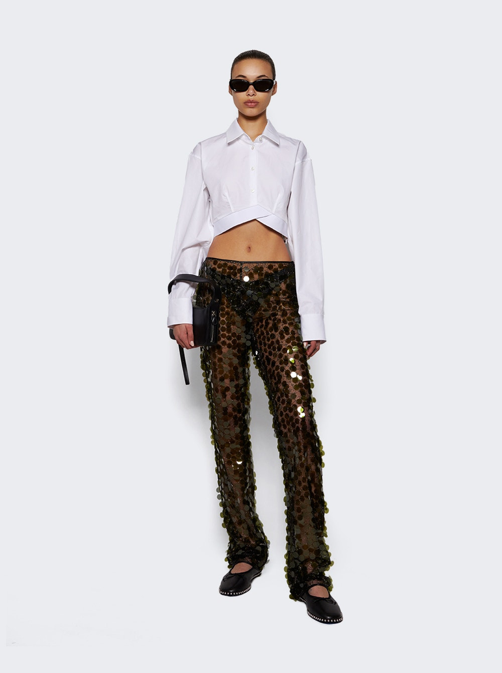 Sequins Flared Trouser Green - 2