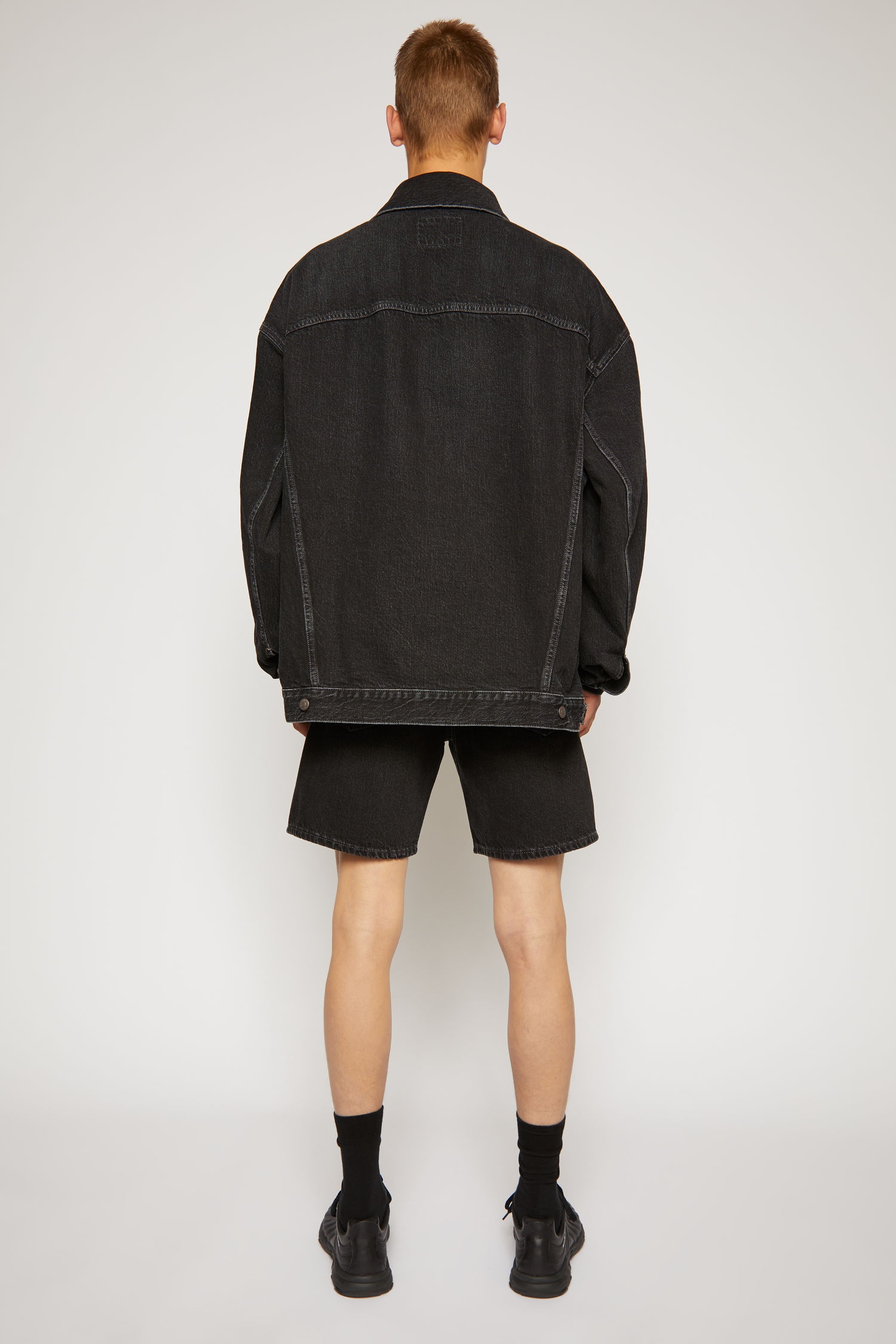 Oversized-fit denim jacket black - 3