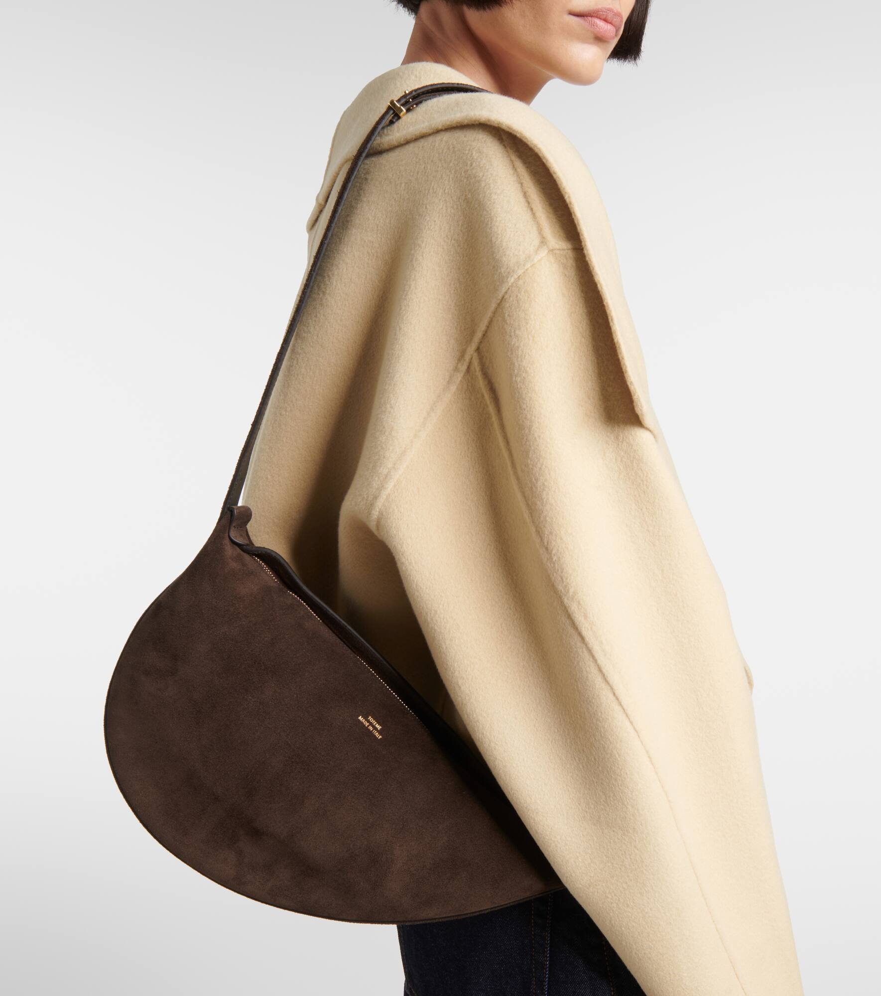 Scooped suede shoulder bag - 2