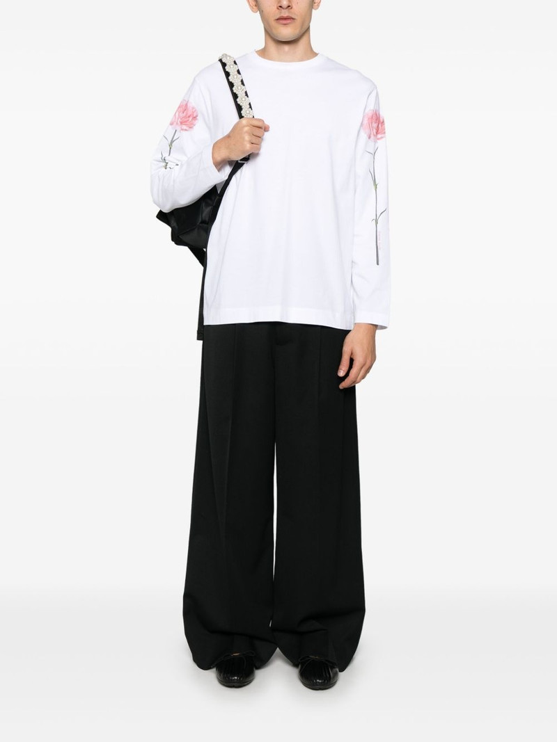Simone Rocha carnation-print long-sleeve T-shirt outlook