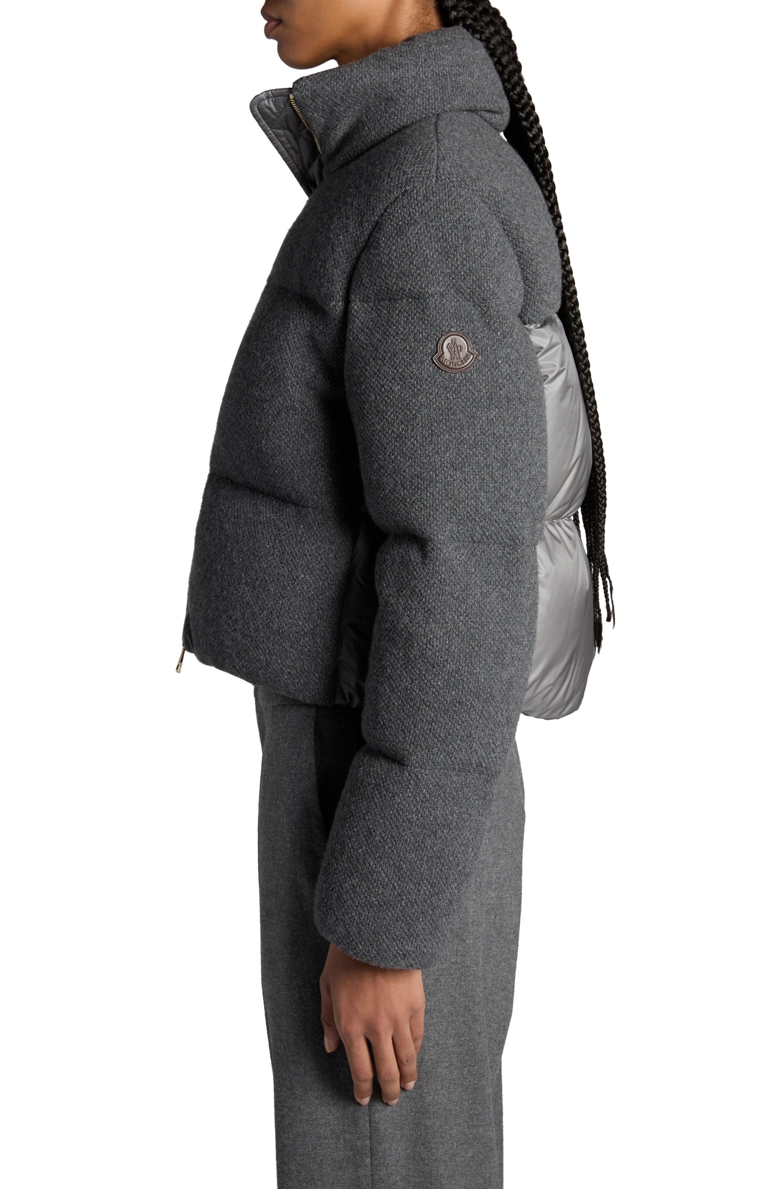 Moncler Breze Cashmere & Nylon Puffer Jacket in Grey at Nordstrom - 4