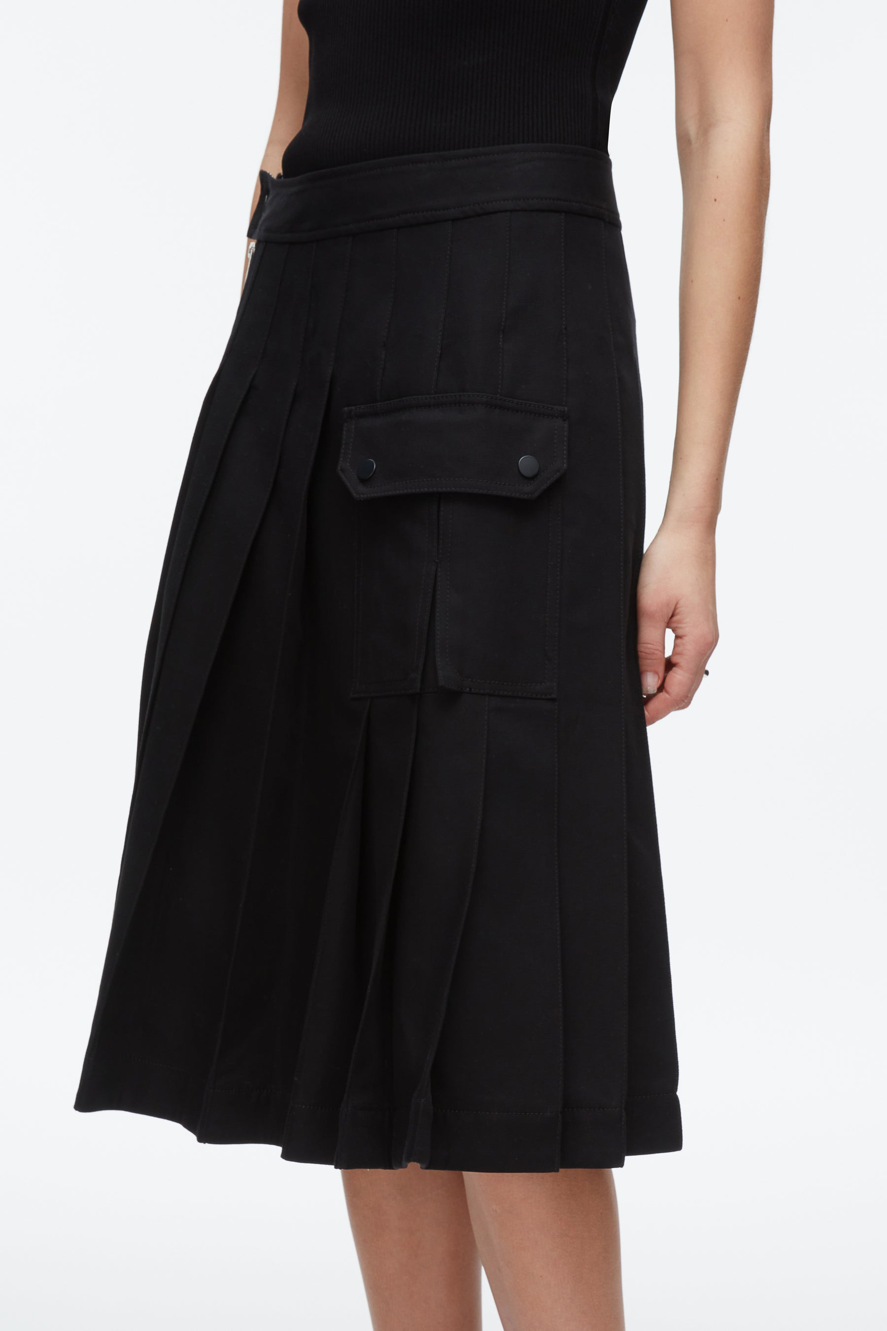 Pleated Zip Utility Skirt - 7