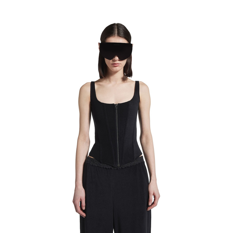 Women's Stretch Corset Top in Black 5