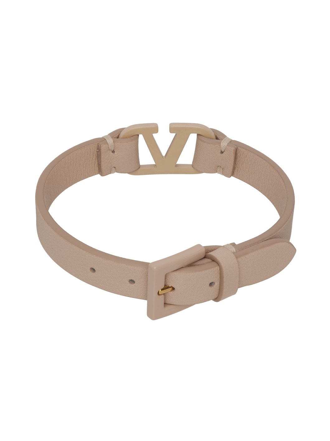 Pink Leather VLogo Bracelet - 2