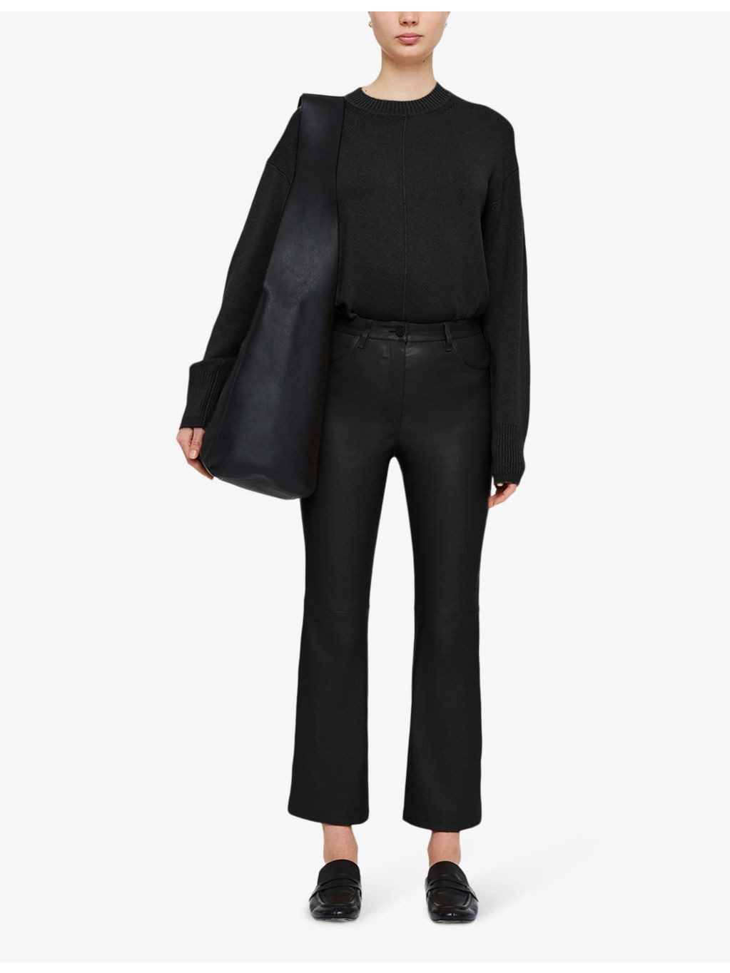 Duke flared-leg mid-rise leather trousers - 2