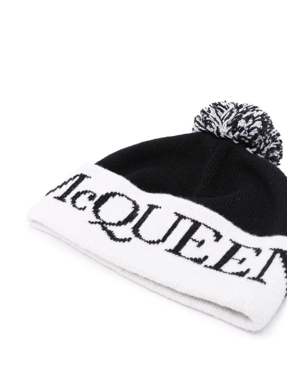 McQueen intarsia-knit logo wool beanie - 2