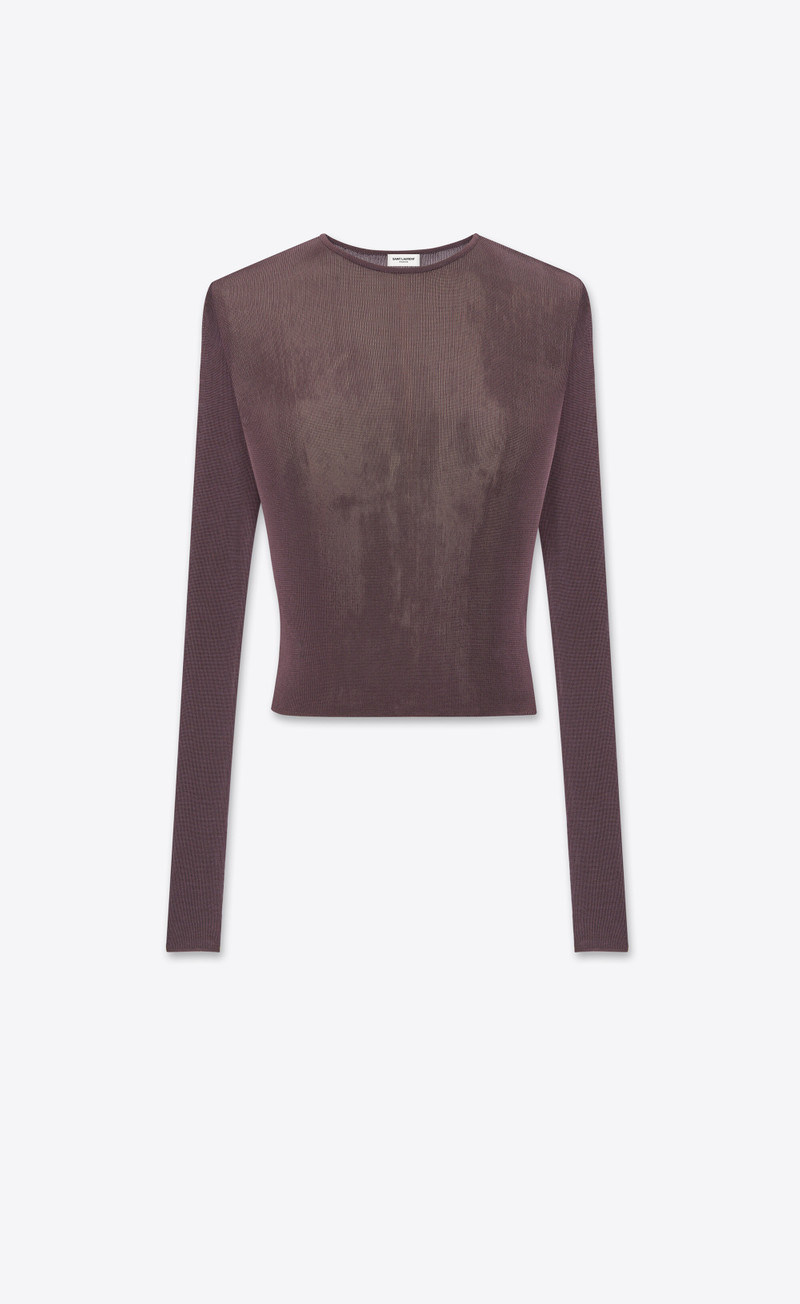 cropped top in ribbed viscose - 1