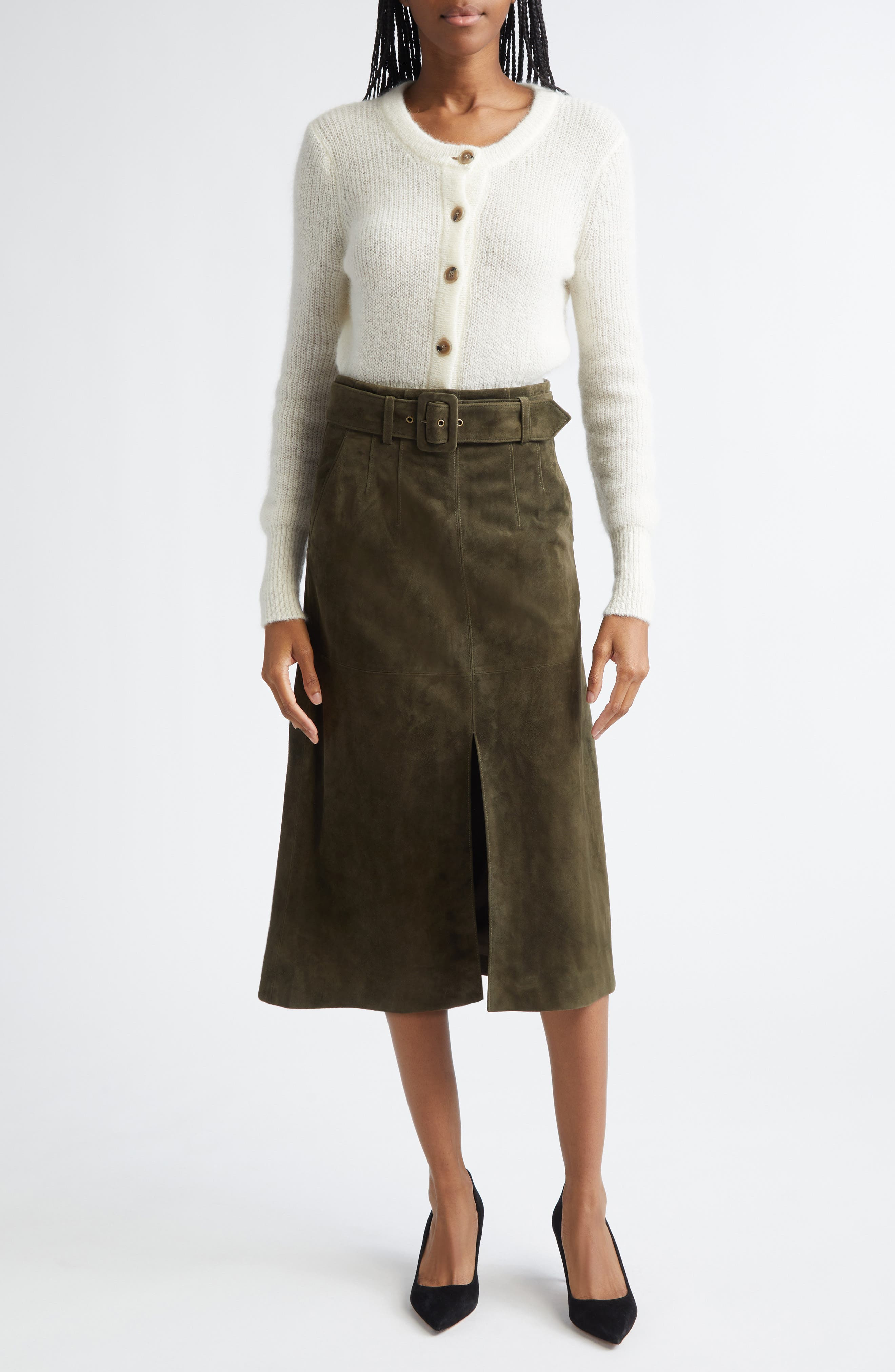 Veronica Beard Gilmour Crop Cardigan in Dove at Nordstrom - 2