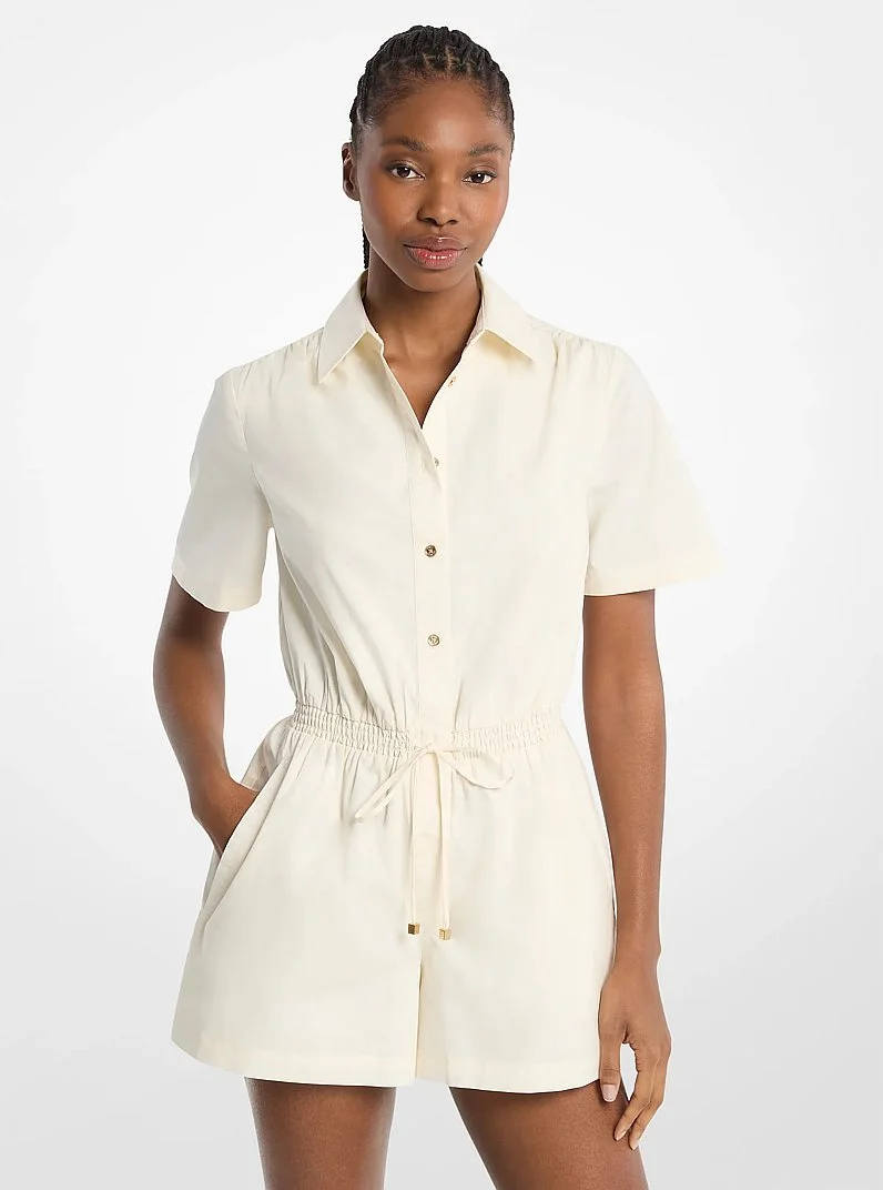 Cotton Poplin Romper - 1