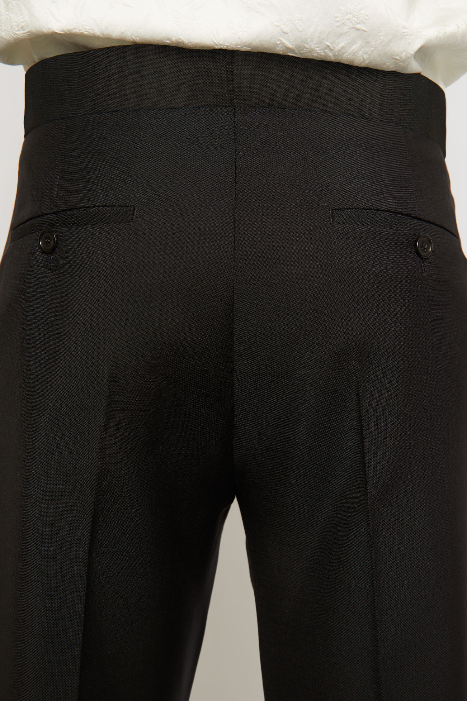 Satin-trimmed suit trousers black - 6