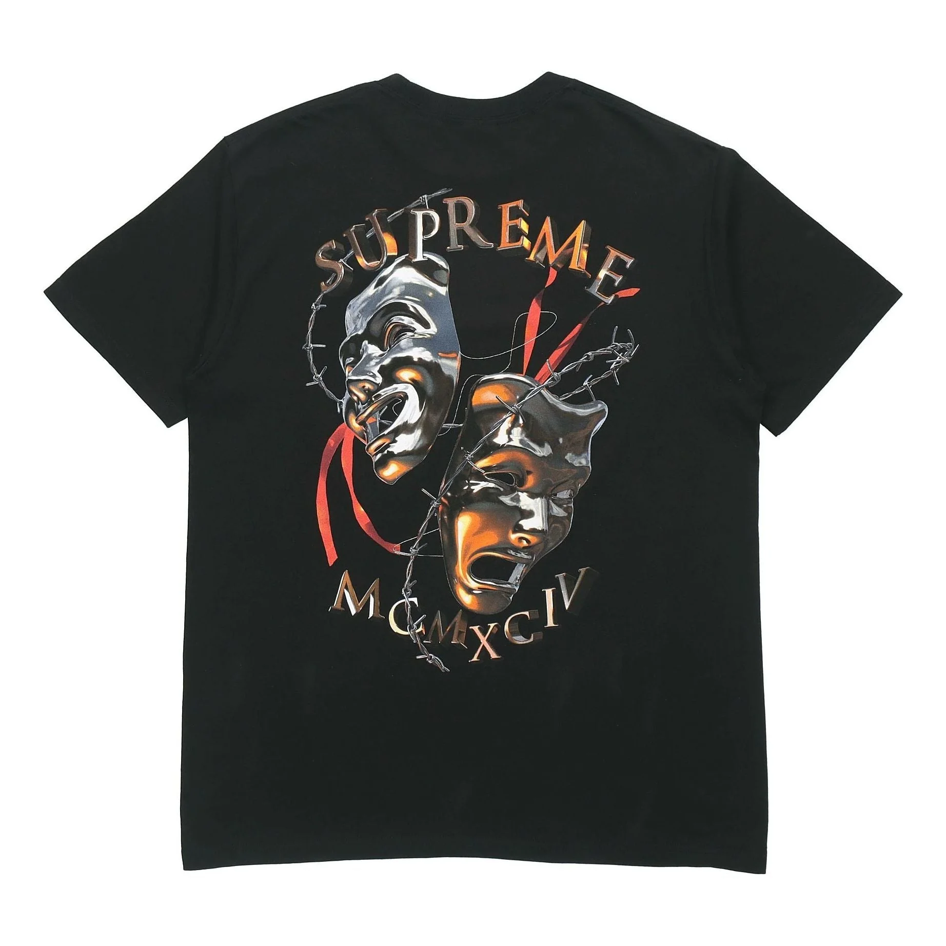Supreme SS20 Week 1 Laugh Now Tee Thorns Smiling Face Printing Short Sleeve Unisex Black SUP-SS20-28 - 1