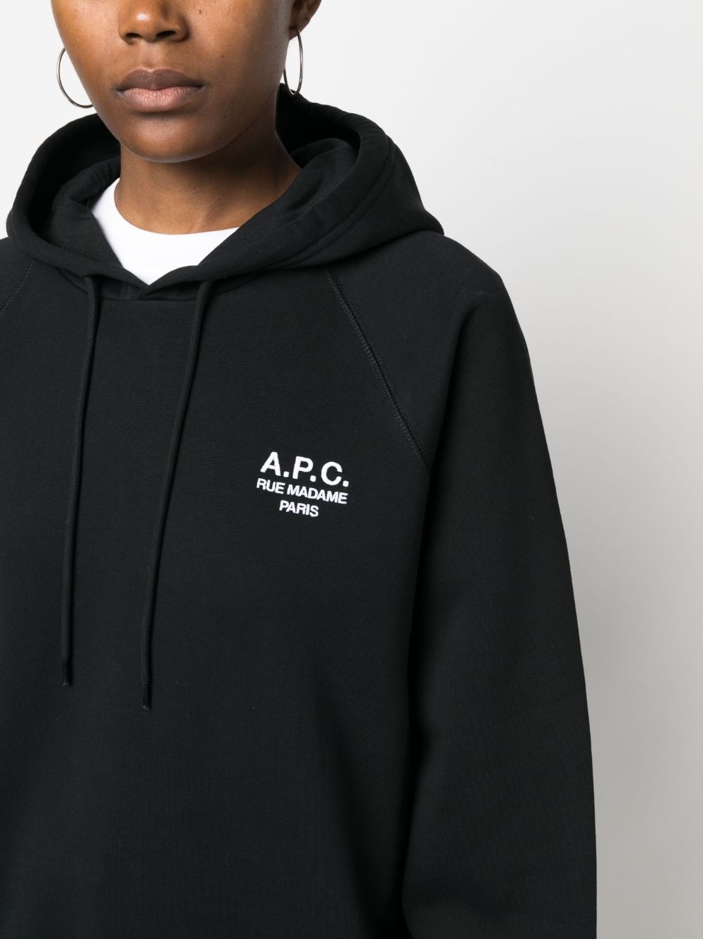 logo-embroidered cotton hoodie - 5