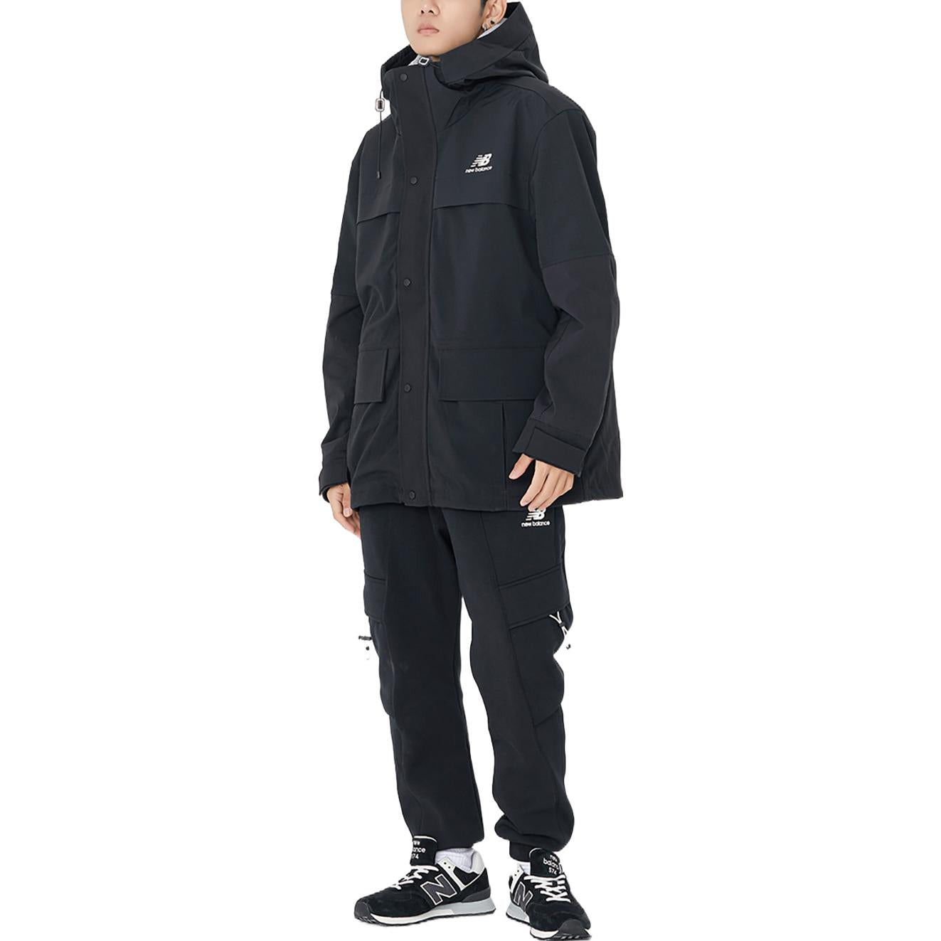 New Balance Hooded Mid Down Jacket 'Black' AMJ23315-BK - 5