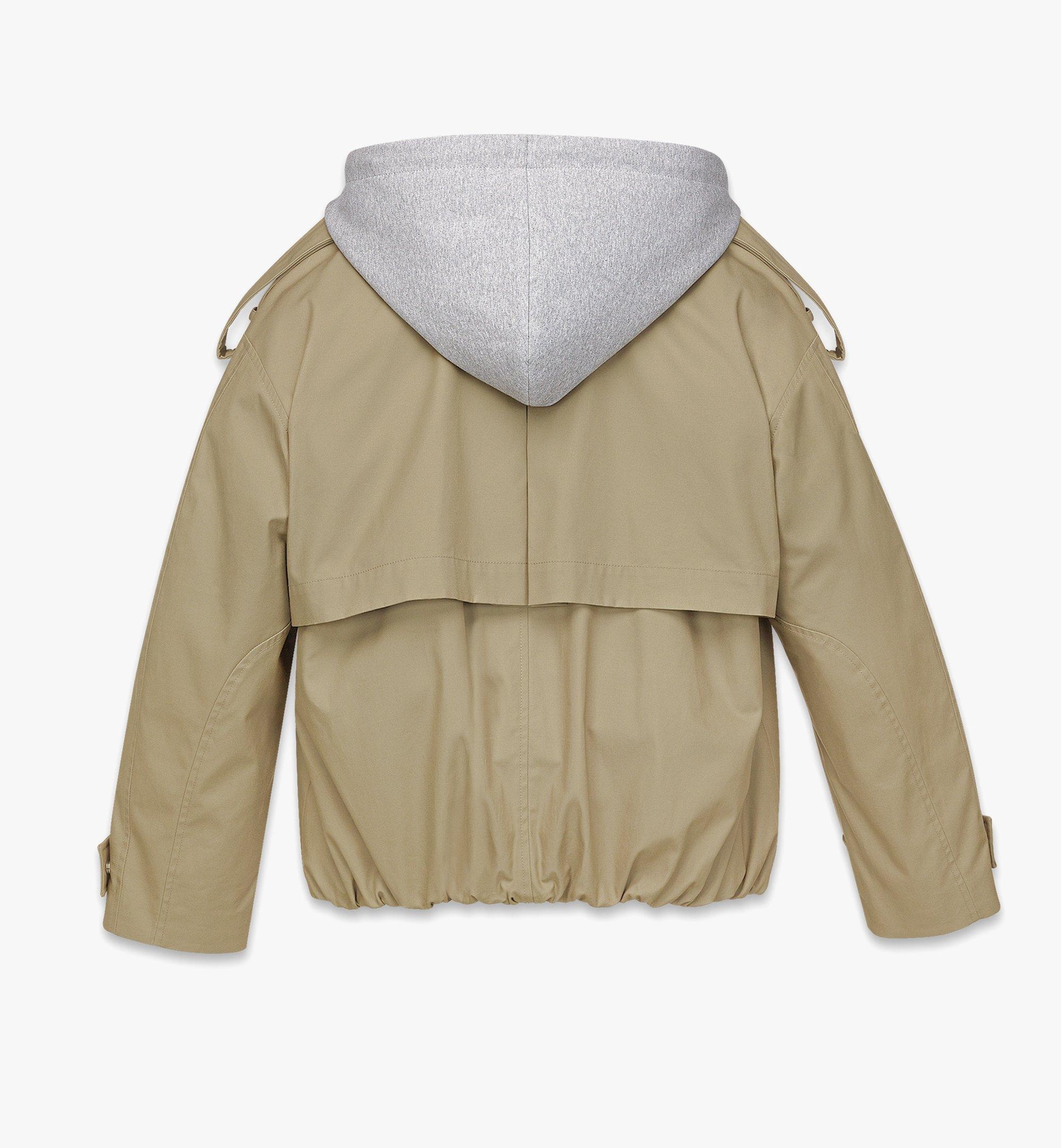 Oversized Cropped Trench Coat w/ Detachable Hood - 3