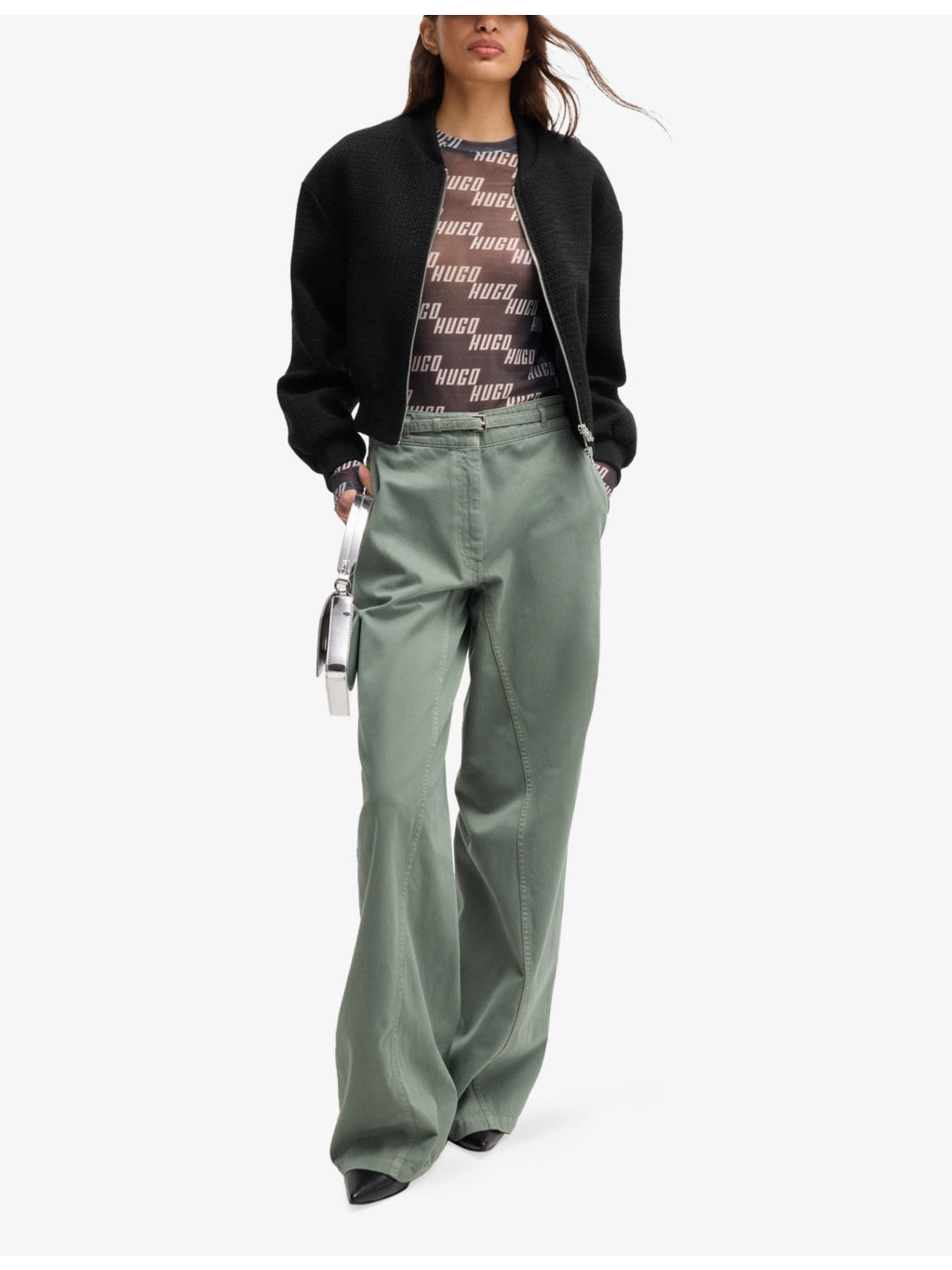 Waffle-texture cropped cotton-blend jacket - 2