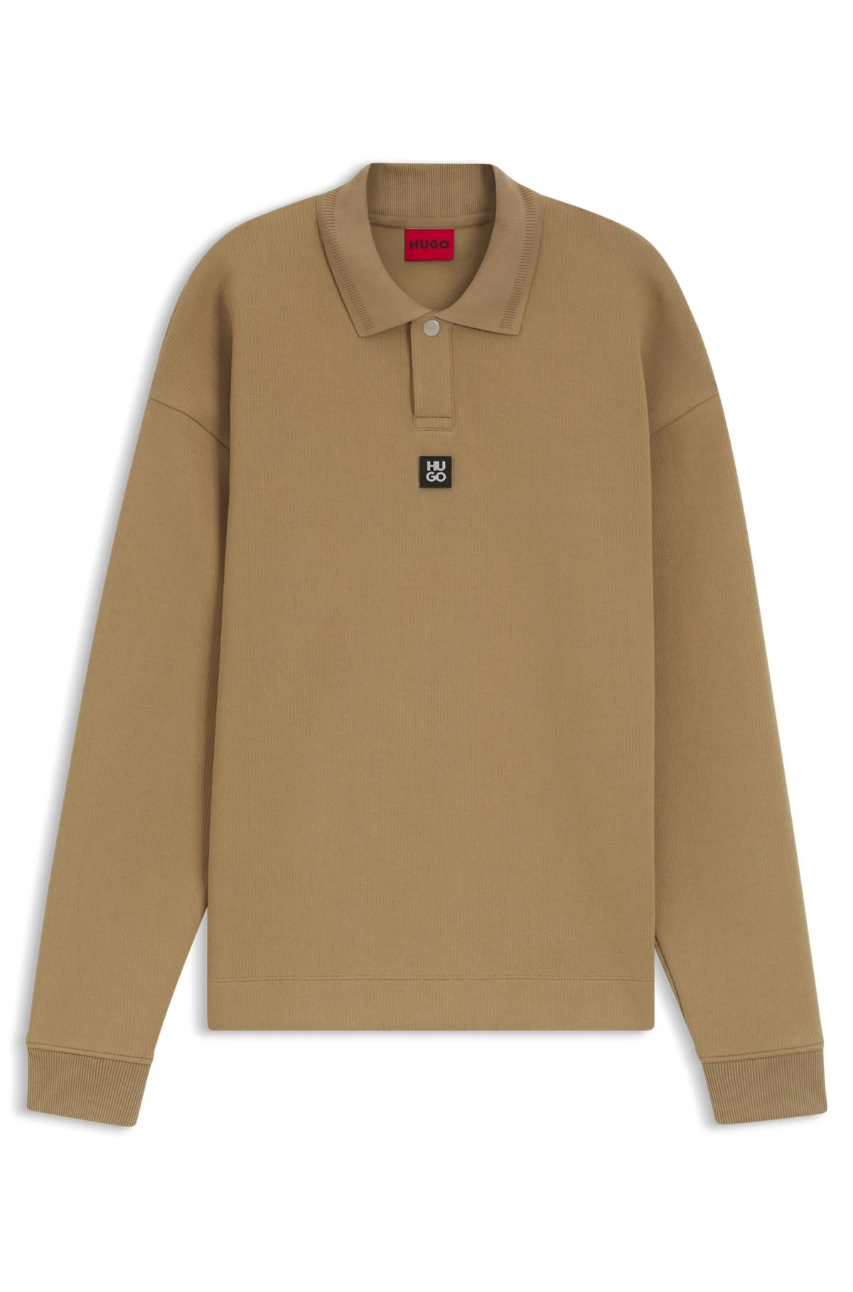STRUCTURED COTTON-BLEND SWEATSHIRT WITH POLO COLLAR - 1